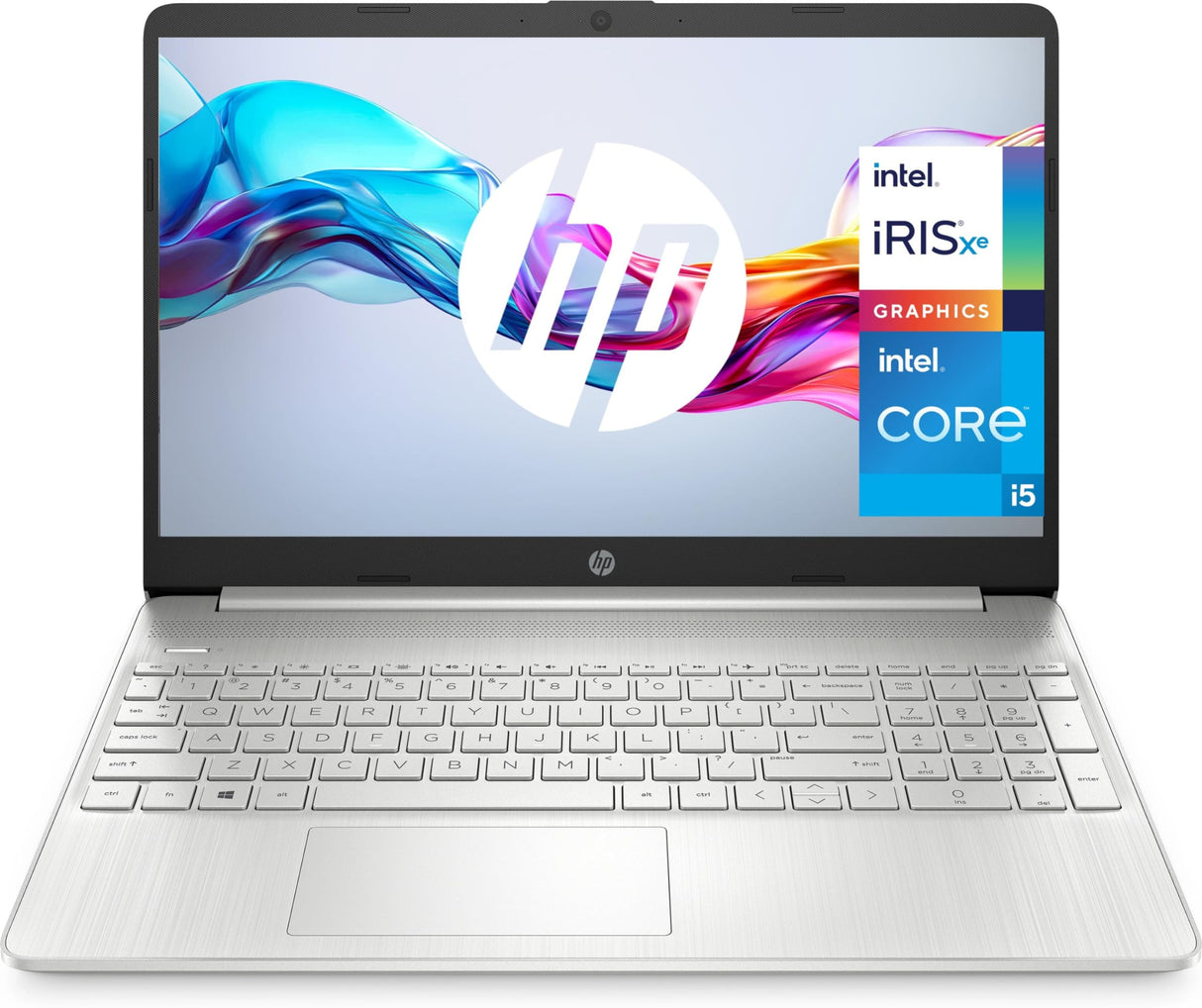 HP 15s-fq5083ns - Ordenador portátil de 15.6" Full HD (Intel Core i5-1235U, 16GB RAM, 512GB SSD, Intel Iris Xe Graphics, Sin Sistema Operativo) Plata - Teclado QWERTY Español