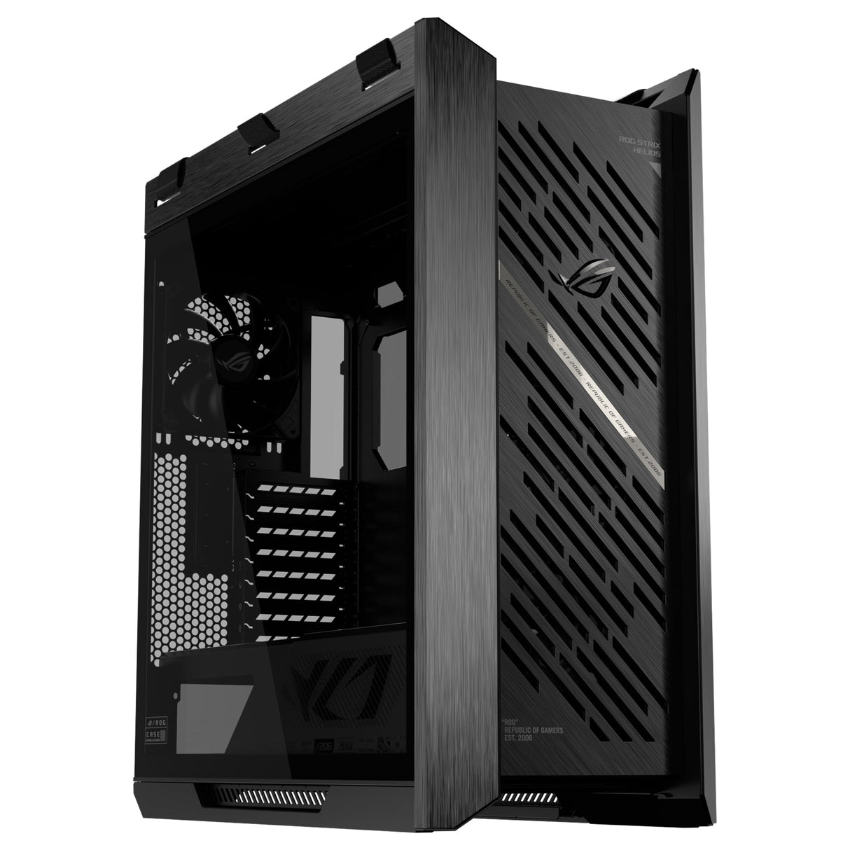 ASUS ROG Strix Helios II GX601S - Chassis EATX Gaming de Aluminio, diseño de Rejilla de Diamantes, 4 Ventiladores, gestión vertátil de Cables, Controlador ARGB, USB-C, Correas de Transporte - Negro