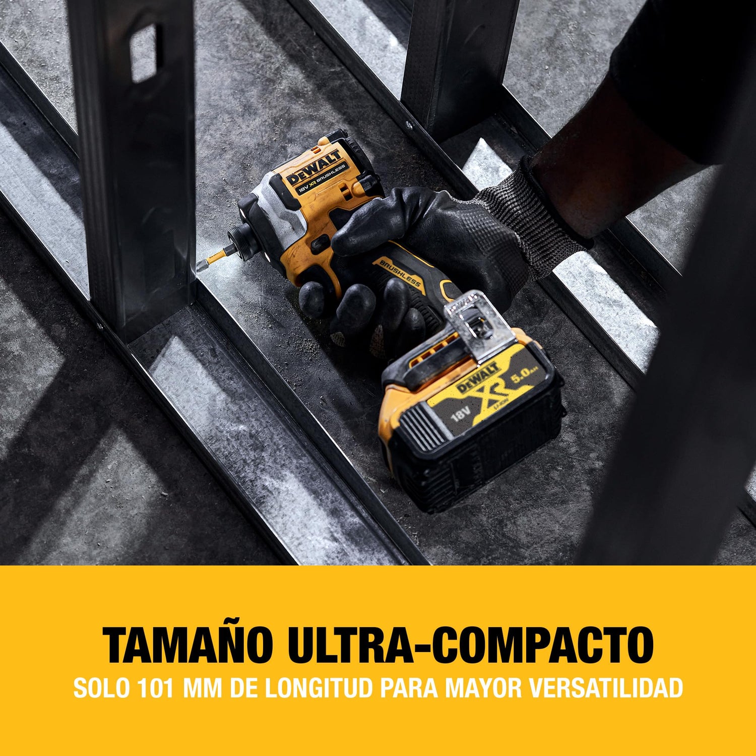 DEWALT 18V XR Atornillador de Impacto Compacto sin Escobillas, Unidad sin Batería, DCF850N-XJ