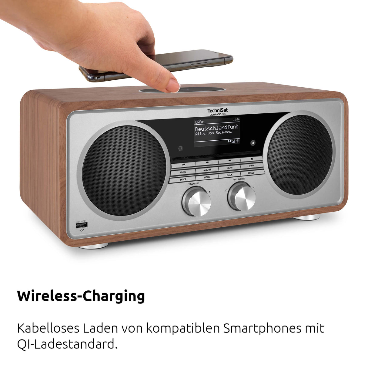 TechniSat DIGITRADIO 602 - Radio por Internet Estéreo (Dab, FM, Sistema 2.1 de 70 vatios con Subwoofer, CD, USB, Transmisión Bluetooth, AUX, WLAN, Despertador, Spotify, Control Remoto) Nogal