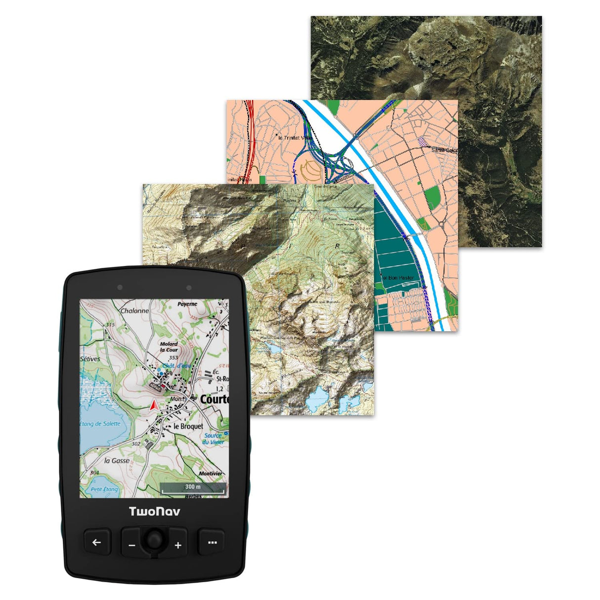 TwoNav Aventura 2 Plus, GPS de Mano con Pantalla Amplia 3.7 Pulgadas, Botones y Joystick para montaña, Alpinismo, Trekking o Senderismo con mapas incluidos. Color Azul Turquesa