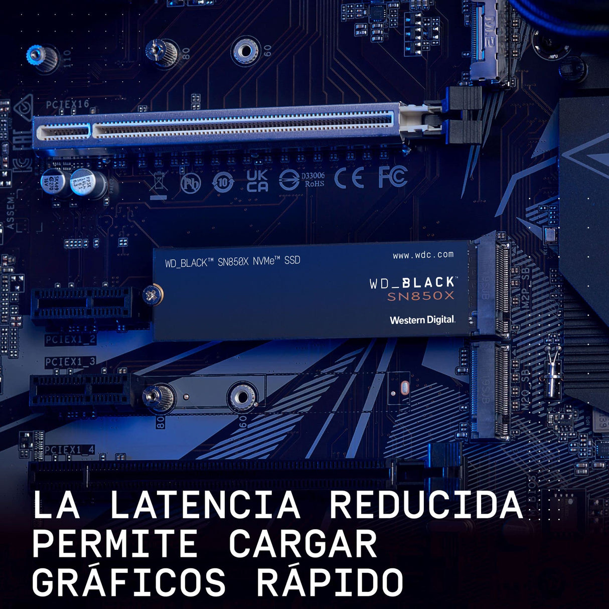 WD_BLACK SN850X NVMe SSD, 2TB M.2 2280, Velocidades de lectura hasta 7300 MB/s, escritura 6600 MB/s, SSD para Juegos internos, PCIe Gen 4, SSD de alto rendimento, Negro