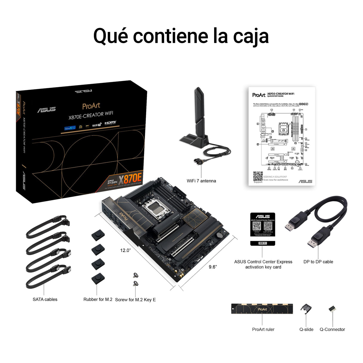 ASUS ProArt X870E-CREATOR WiFi -Placa Base AMD X870E ATX, PCIe 5.0 x16 Compatible con GPU de última generación, 16+2+2 etapas de Potencia, DDR5, Doble USB4, LAN de 10 GB y 2,5 GB, WiFi 7, 4X M.2