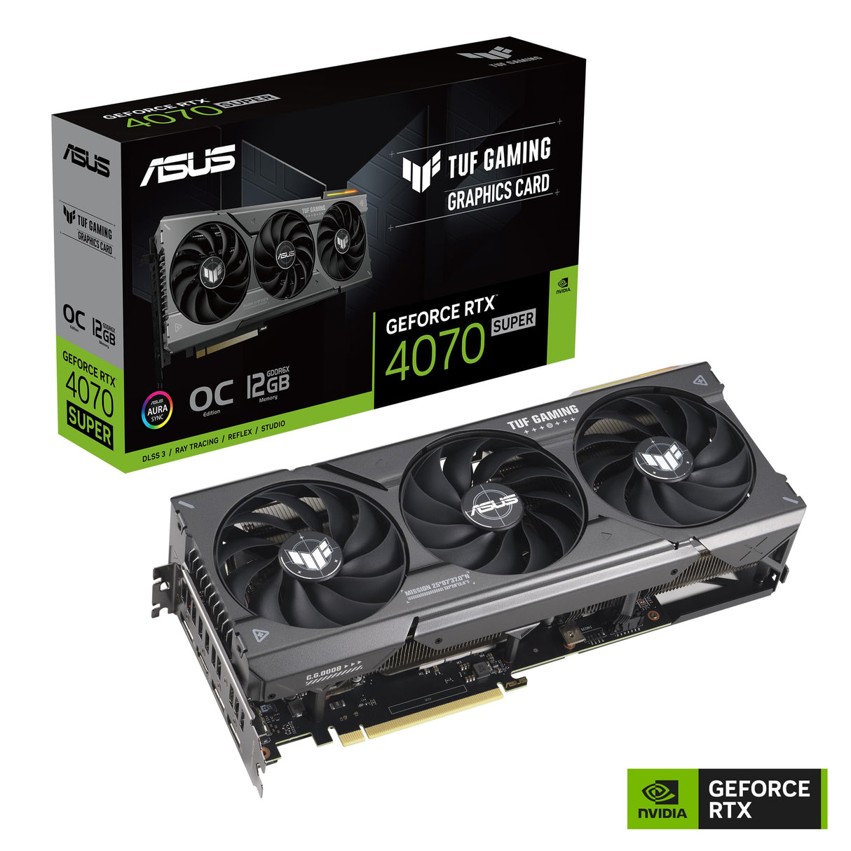 ASUS TUF Gaming GeForce RTX 4070 Super OC Edition - Tarjeta gráfica Gaming (PCIe 4.0, 12 GB GDDR6X, DLSS 3, HDMI 2.1a, DisplayPort 1.4a)