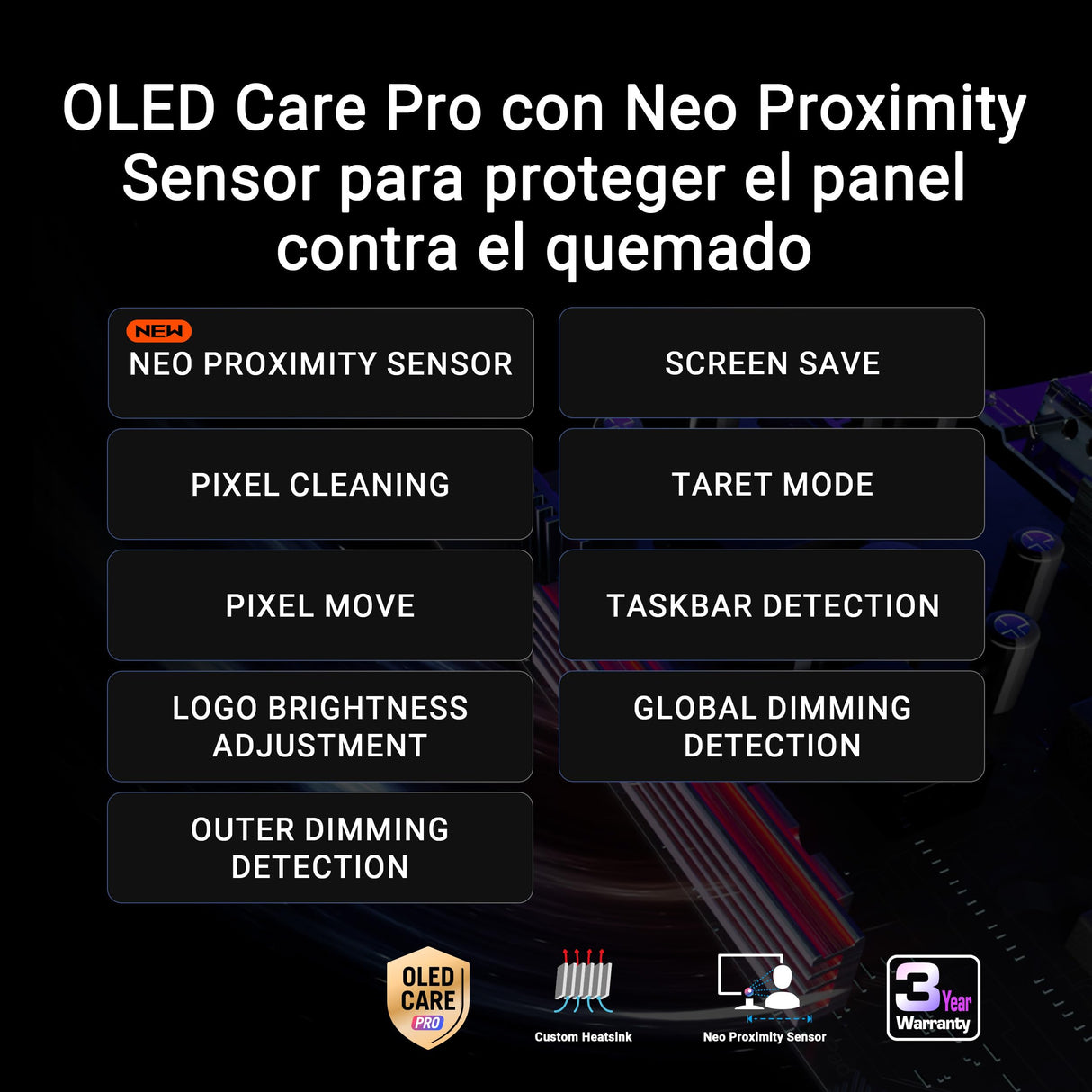 ROG Strix OLED XG32UCWMG - Monitor OLED TrueBlack Glossy de 32", 4K, Modo Dual (4K a 240Hz, FHD a 480Hz), 0,03ms, Care Pro, Neo Proximity Sensor, VESA DisplayHDR 400, USB-C, HDMI 2.1