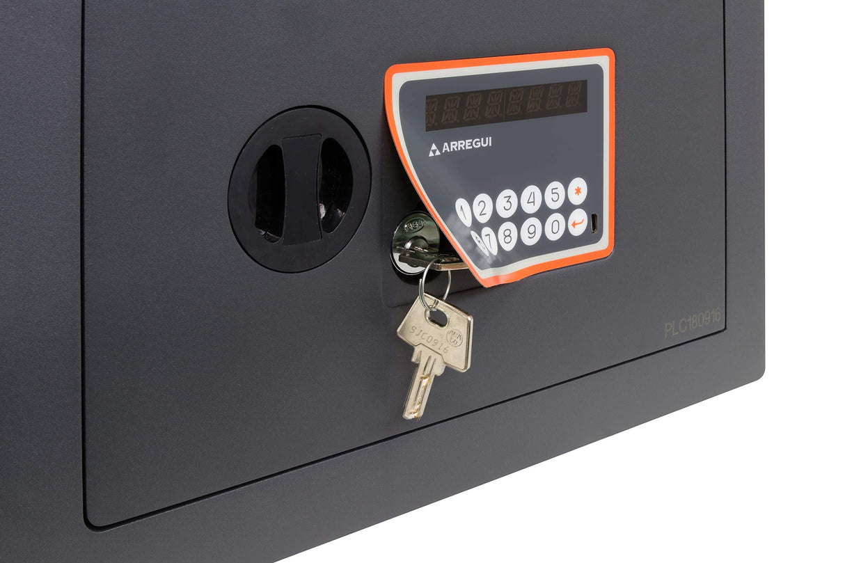 Arregui 180120 Fuerte de Acero Apertura Electronica de codigo | Caja para casa y Negocio, fácil de Usar, Alto Nivel de Seguridad, 25 x 35 x 25 cm