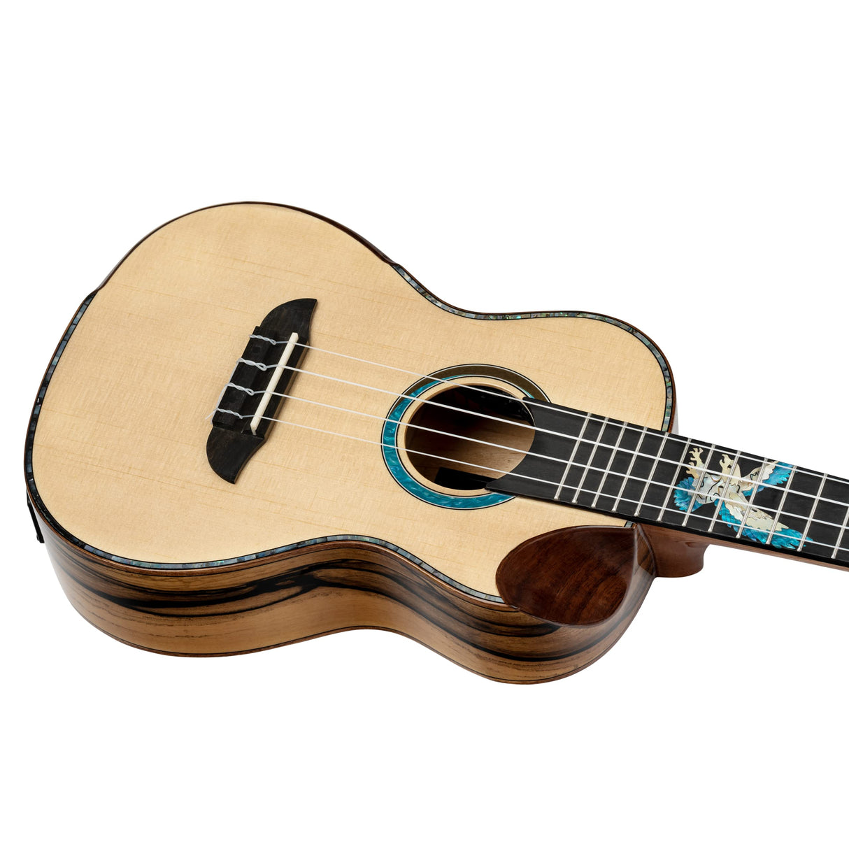 Ortega Guitars, Ukelele acústico eléctrico de 4 cuerdas para habitación privada Elite Series con bolsa, derecha, (EAGLESUITE-U)