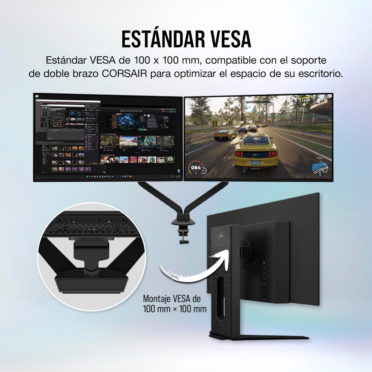 Corsair XENEON 27QHD240 27 Pulgadas OLED Monitor para Juegos - 2560 x 1440, 240Hz, 0.03ms, Compatible NVIDIA G-Sync, AMD FreeSync™ Premium, DisplayHDR10, HDMI 2.1 - Negro