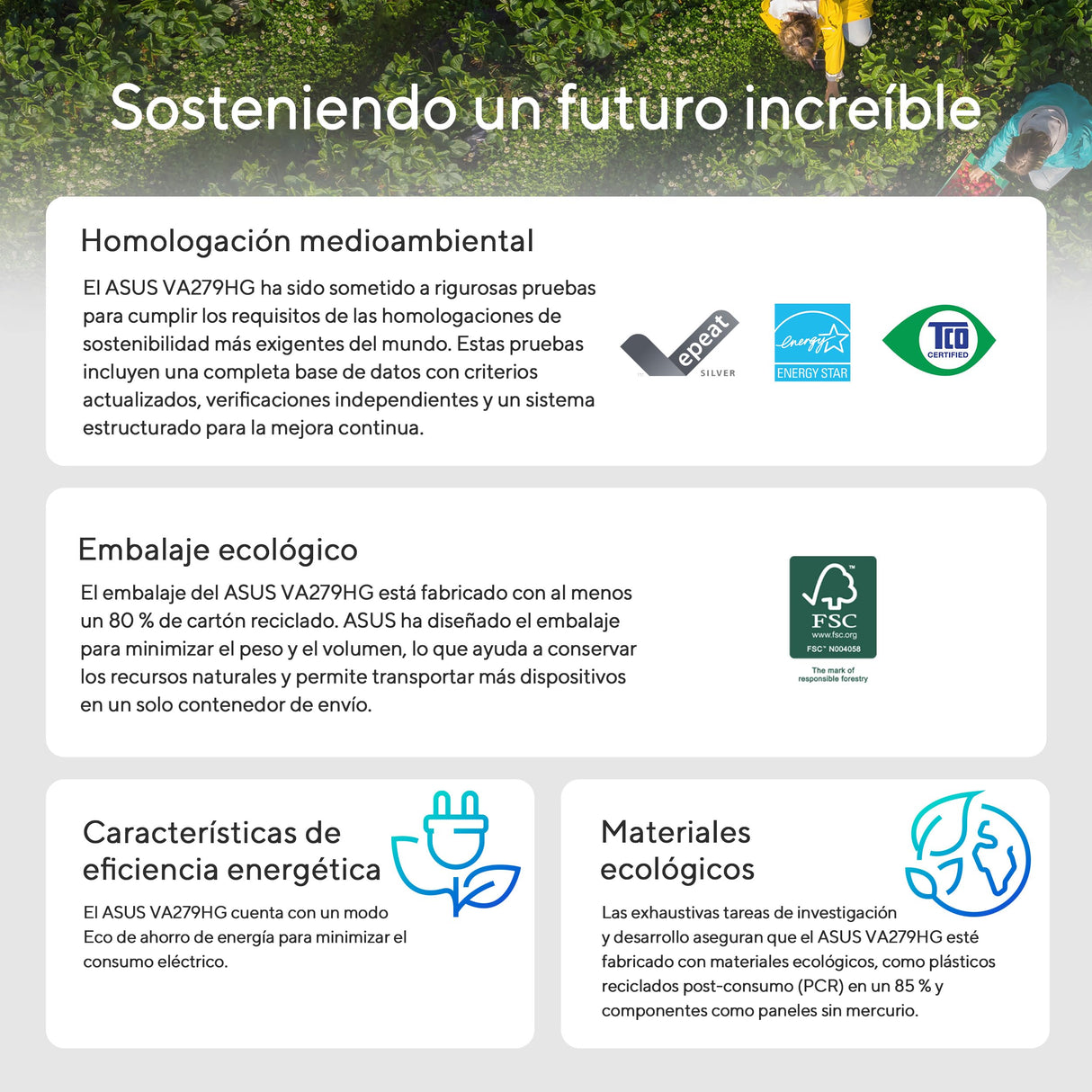 ASUS VA279HG Monitor Eye Care Gaming de 27", IPS, Full HD, 99% sRGB, sin Marco, 120 Hz, Adaptive-Sync, 1 ms MPRT, HDMI, VGA, Baja emisión de luz Azul, antiparpadeo, montable en Pared