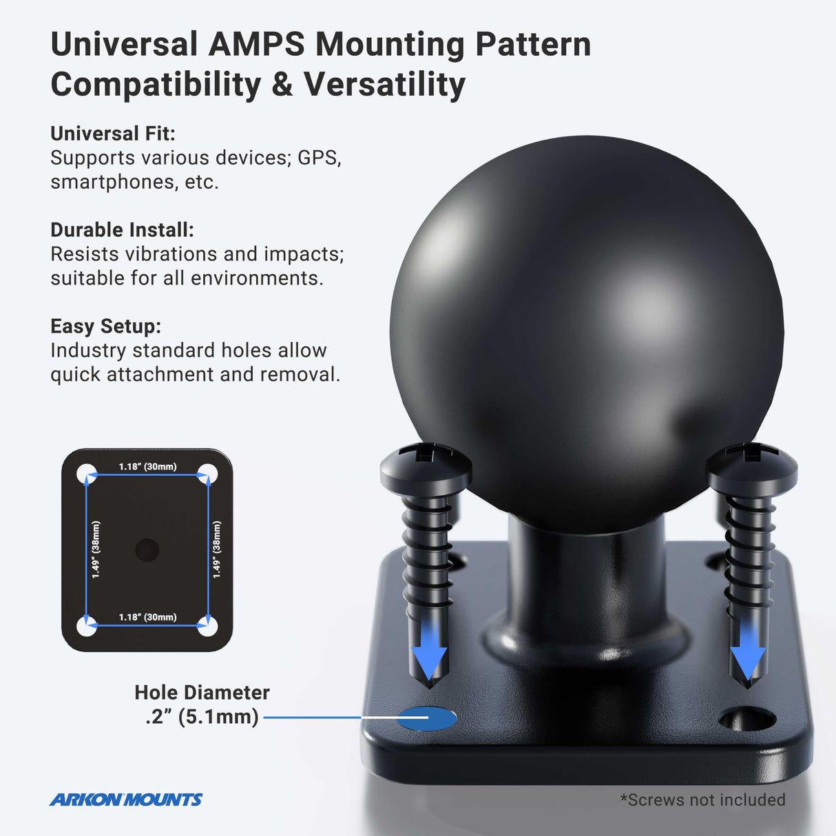 ARKON Mounts - Soporte para tablet con bloqueo de carretilla elevadora con brazo de eje de 8.5 pulgadas, flexibilidad ajustable, instalación sin esfuerzo, diseñado para vehículos de almacén, se adapta