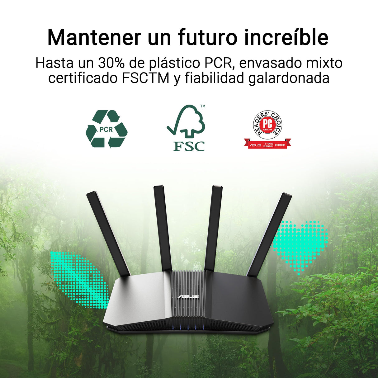 ASUS RT-BE58U - Router Extensible WiFi 7 AiMesh, 4K-QAM, MLO, WAN/LAN 2,5G con detección por IA, Cuatro Puertos 1G, Seguridad de Red Comercial, Control Parental, IoT, Red Infantil, VPN