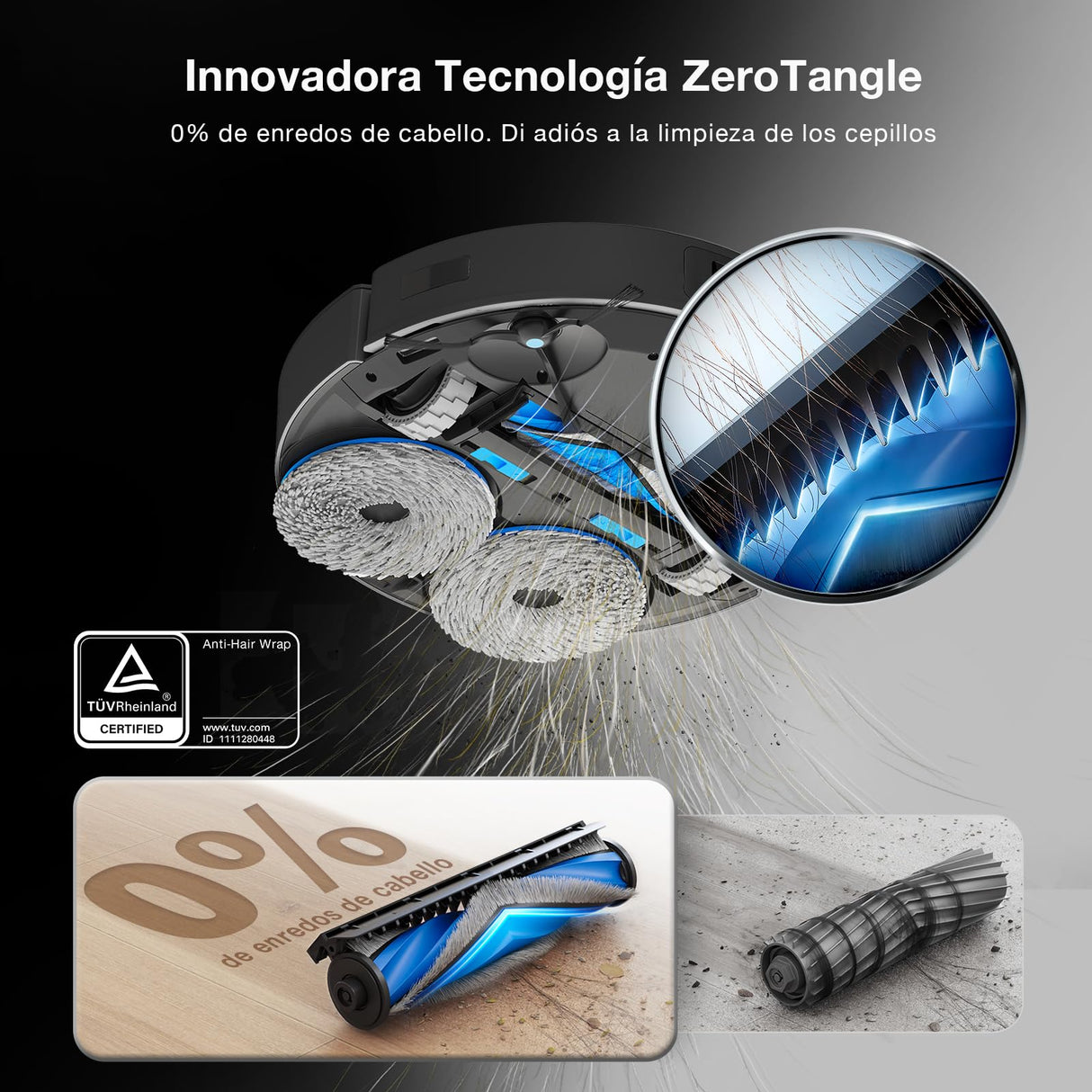 ECOVACS Deebot T30S Combo Complete: Aspiradora Robot Completa con Limpieza inalámbrica, estación Todo en uno, 11000 Pa, tecnología ZeroTangle, Sistema de Limpieza de Bordes, Agua Caliente.