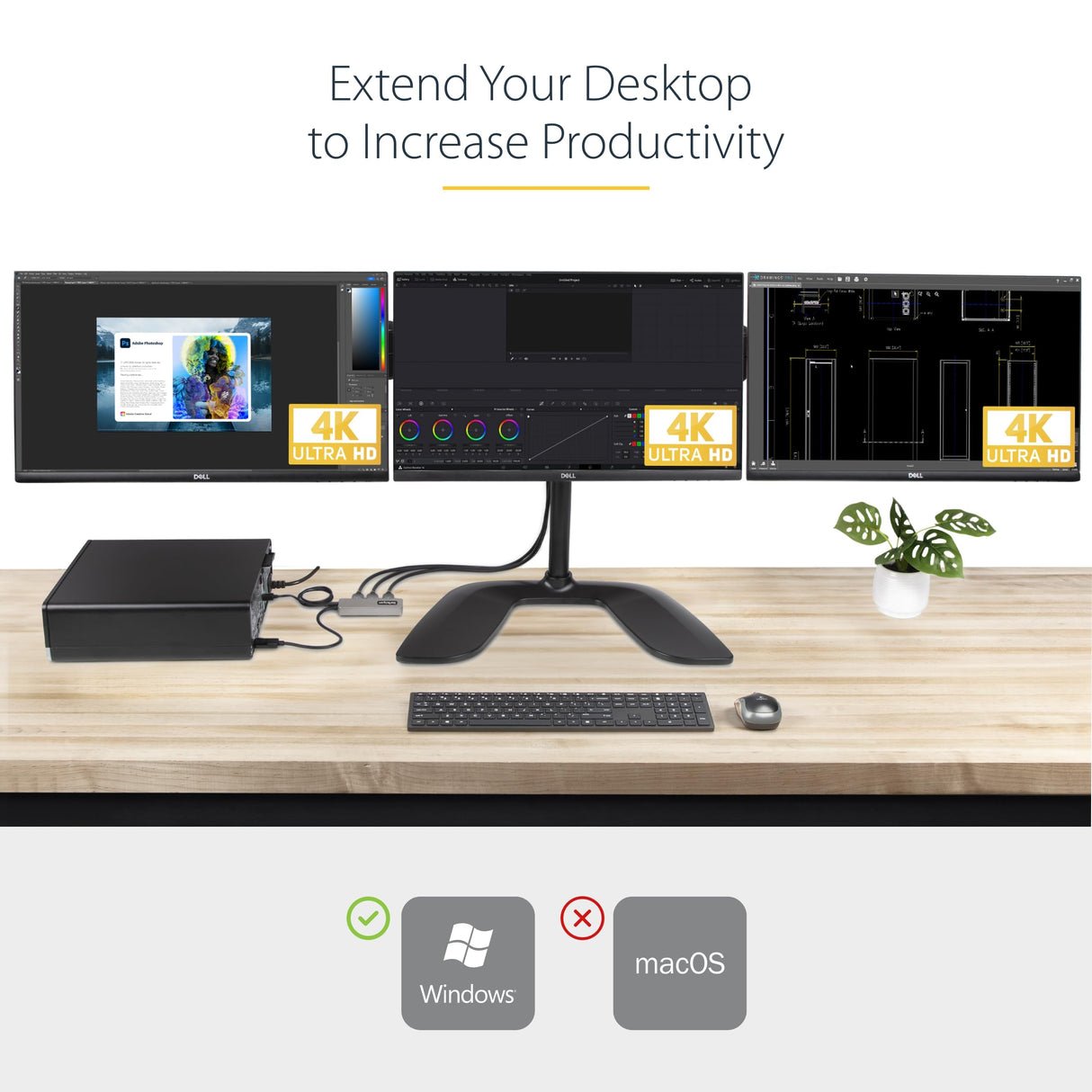 StarTech.com Hub MST de 3 Puertos - Multiplicador Divisor DisplayPort a 3 Puertos HDMI 4K60Hz - Adaptador Gráfico DP 1.4 Multimonitor - Cable de 30cm - Alimentado por USB - Solo Windows (MST14DP123HD)
