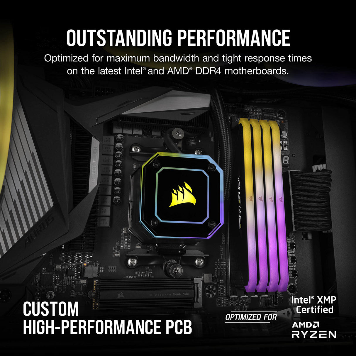 Corsair Vengeance RGB RS 32GB (2x16GB) DDR4 3200MHz C16 Memoria de Sobremesa (Iluminación Dinámica RGB, Tiempos de Respuesta Reducidos, Compatible con Intel & AMD 300/400/500 Series) Negro