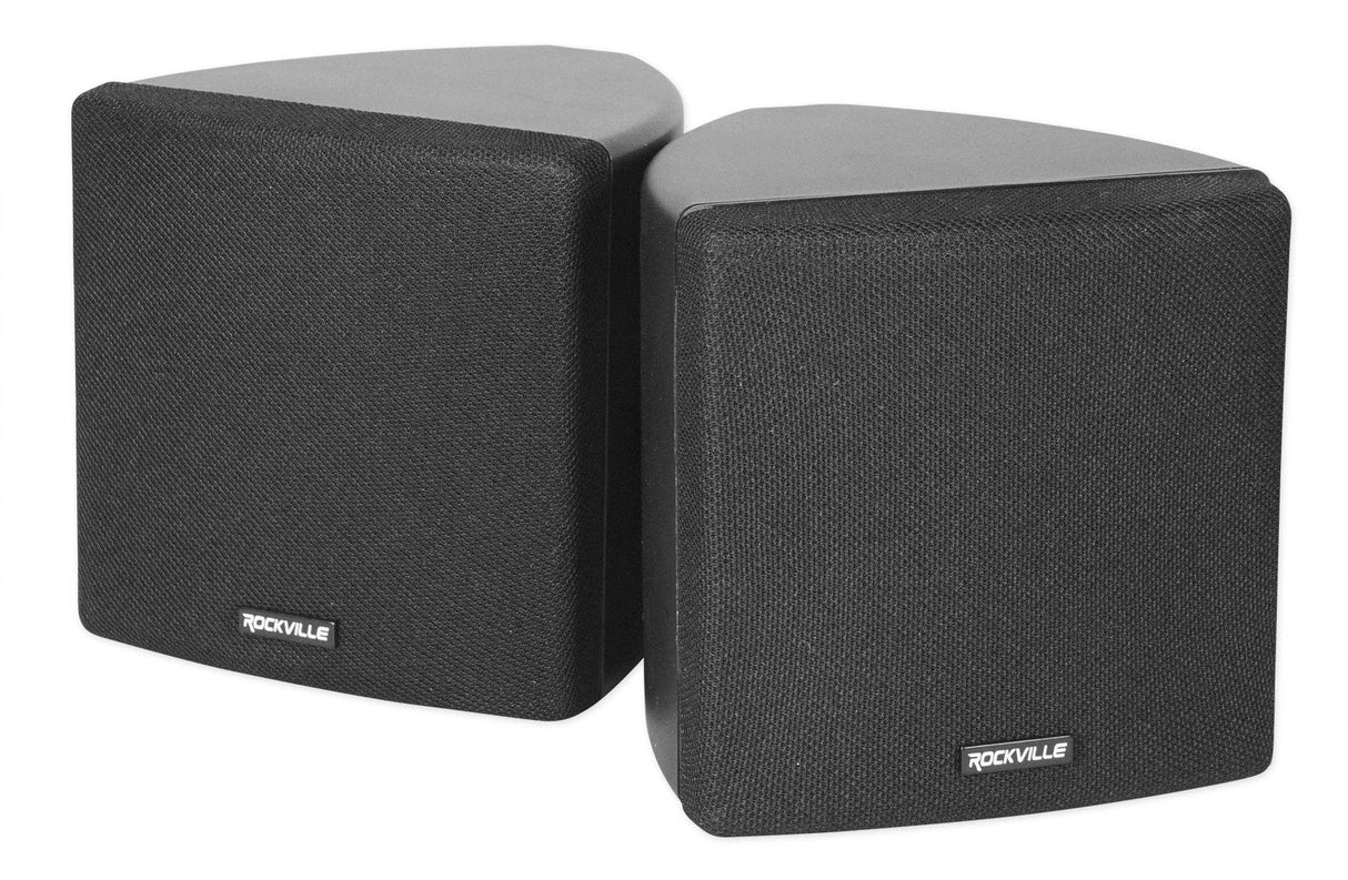 Rockville Cube - Par de Altavoces giratorios para Montaje en Pared (8,9 cm), Color Negro