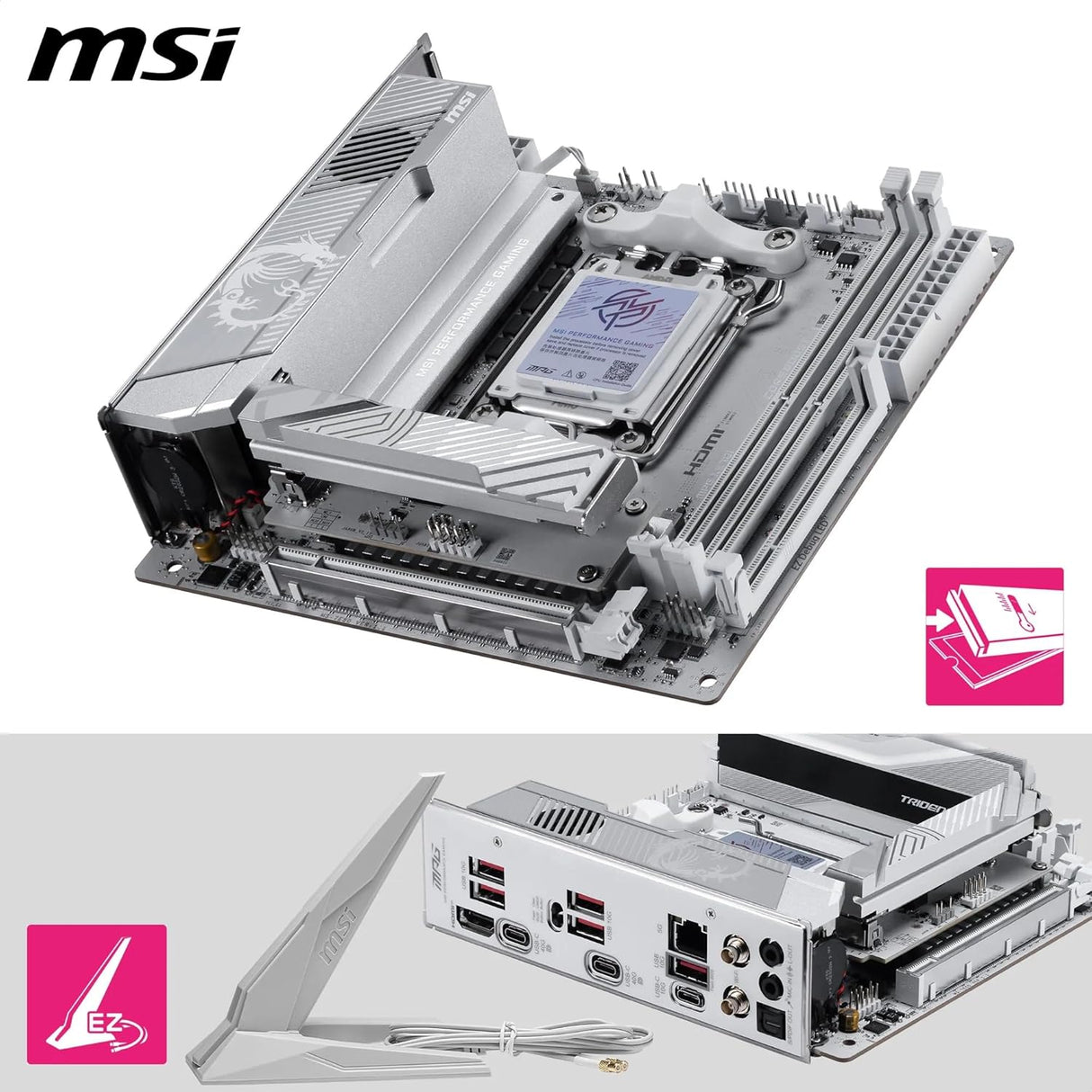 MSI MPG X870I Edge TI EVO WiFi Placa Base, ATX – Soporta procesadores AMD Ryzen 9000/8000/7000, AM5-110A SPS VRM, DDR5 Memory Boost (hasta 10000+MT/s OC), PCIe 5.0 x16, M.2 Gen5, Wi-Fi 7, 5G LAN