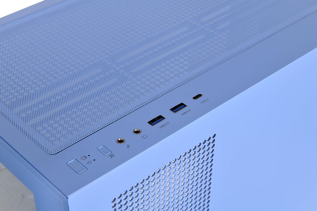 Thermaltake View 270 Plus TG ARGB E-ATX - Caja Color Azul Hortensia con 3 Ventiladores A- RGB de 120 mm incluidos; Compatible con radiador de hasta 360 mm; Panel Frontal y Lateral de Vidrio Templado;