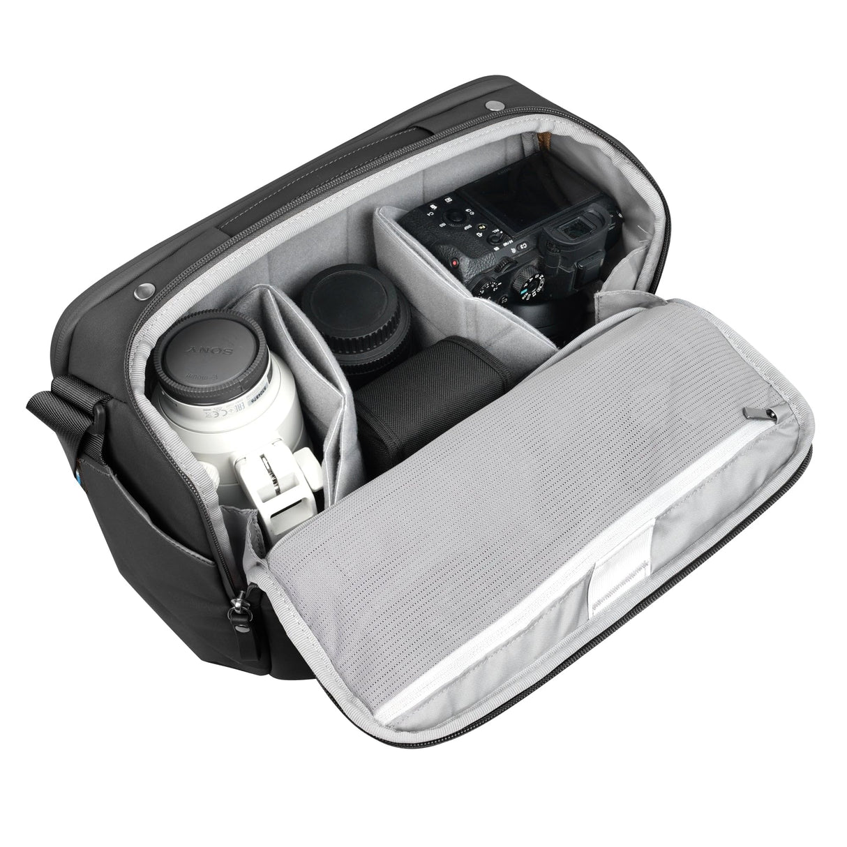 Vanguard Veo Metro S9L BK - Bolsa de fotógrafo para cámara, Objetivos y portátil o Tablet de 13 Pulgadas, Negro