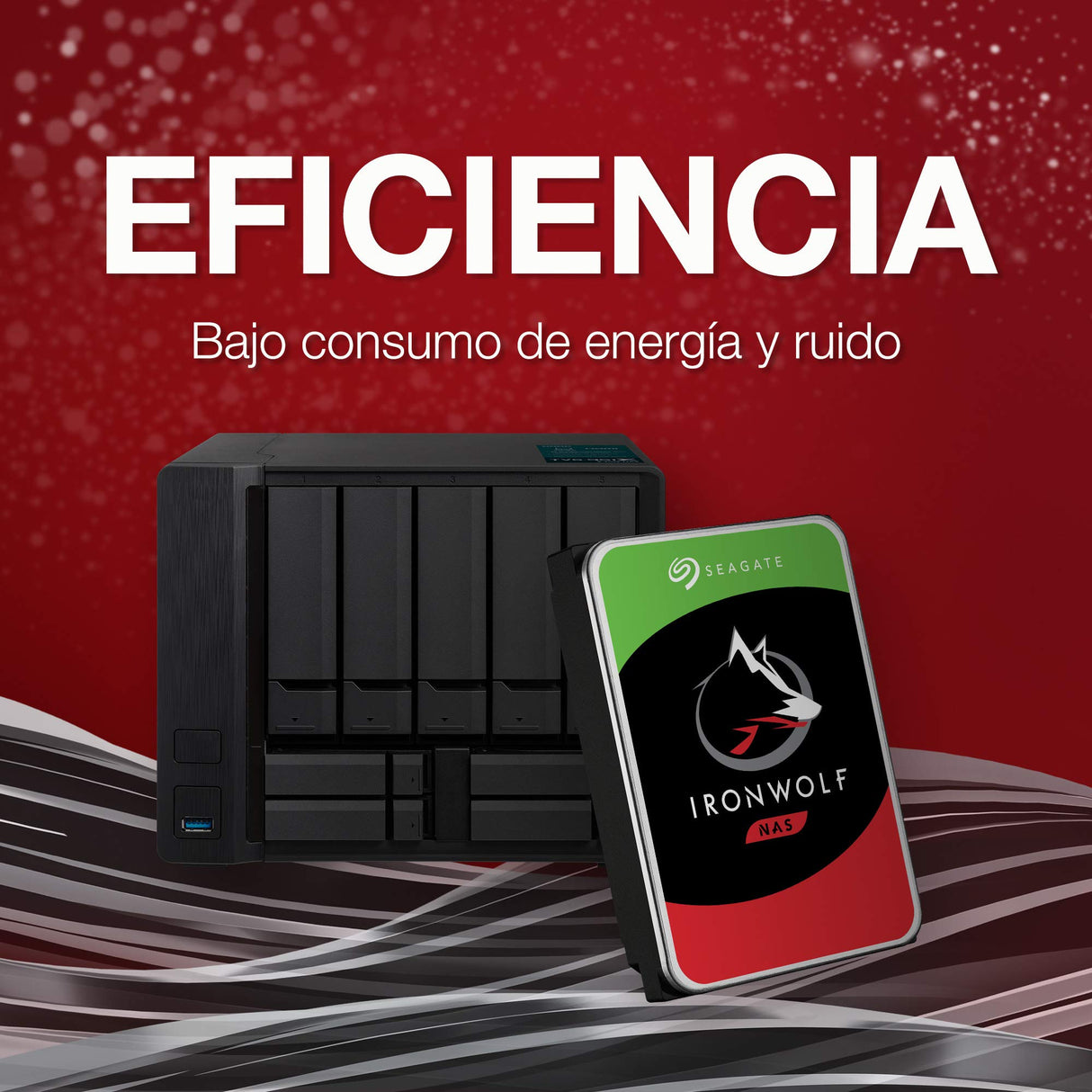 Seagate IronWolf, 12TB, NAS, Disco duro interno, HDD, CMR 3,5" SATA 6GB/s, 7200 RPM, caché de 256 MB para almacenamiento conectado a red RAID y 3 años Rescue Services (ST12000VN0007)