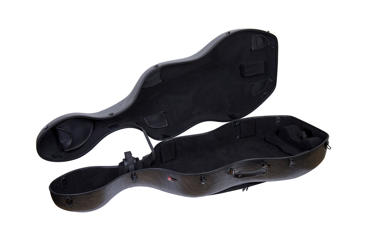 Crossrock Funda compuesta de policarbonato para Violonchelo de tamaño 4/4 con Mochila y Ruedas, Black, 4/4 Cello Case, Violonchelo de tamaño 4/4