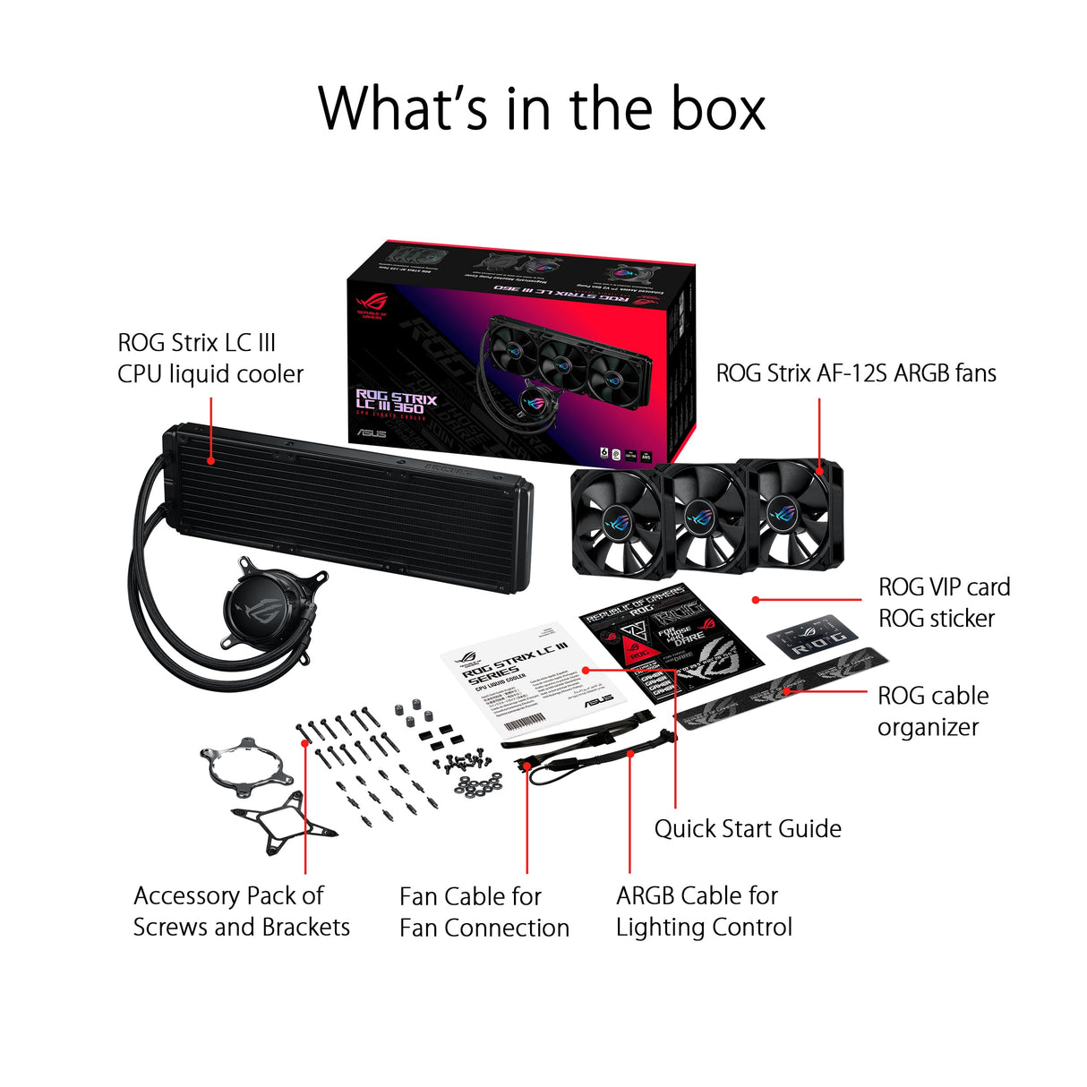 ROG Strix LC III 360 - Refrigerador líquido AiO con Bloque de Agua Giratorio 360°, Bomba Gen7 v2 de Asetek, Ventiladores ROG de Primera Calidad y más de 10 Efectos de iluminación Aura Personalizados