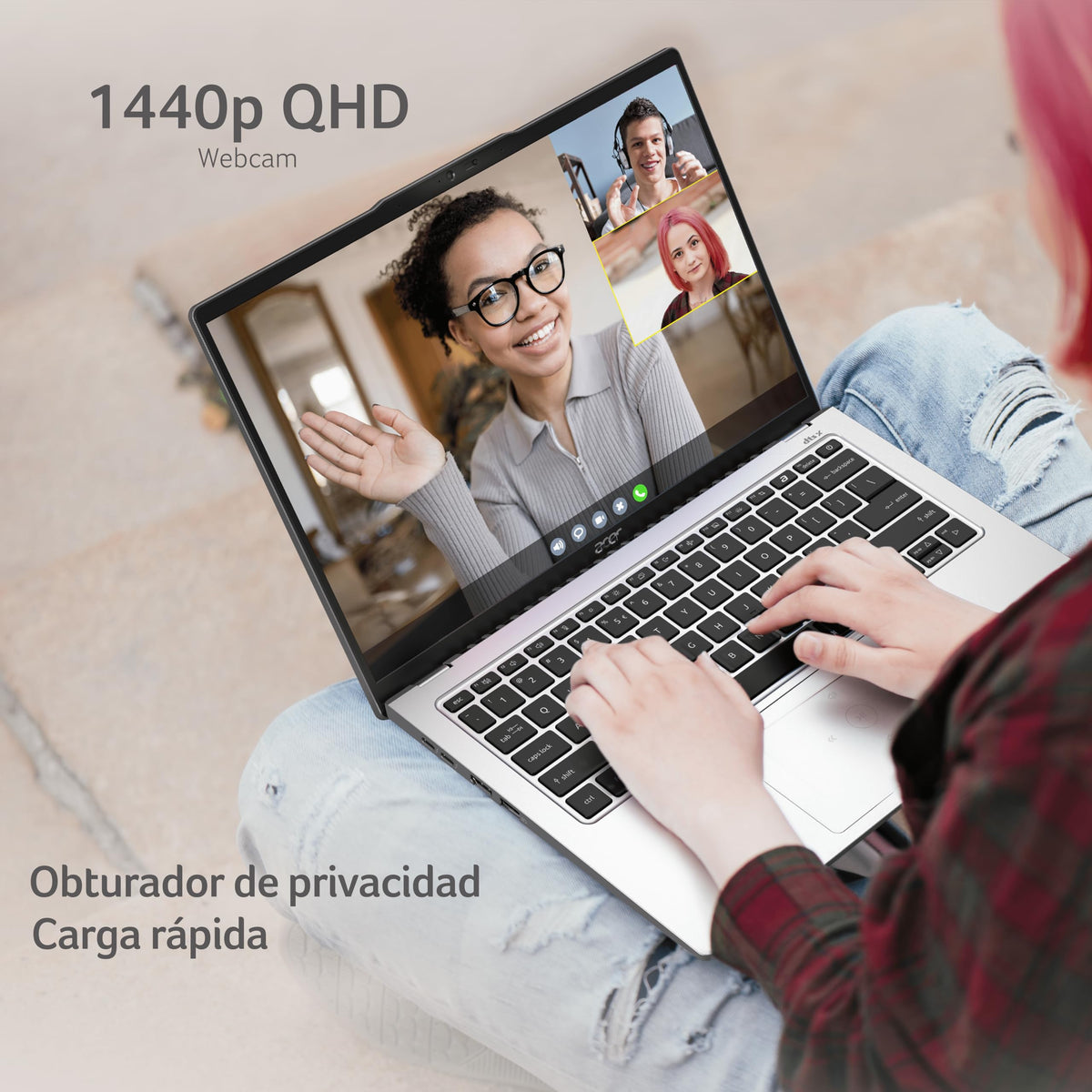 Acer Swift Go 14 SFG14-73 - Ordenador Portátil 14" 2.8K OLED (Intel Core Ultra 7 Processor 155U, 16GB RAM, 512GB SSD, Windows 11 Home) Plata - Teclado QWERTY Español