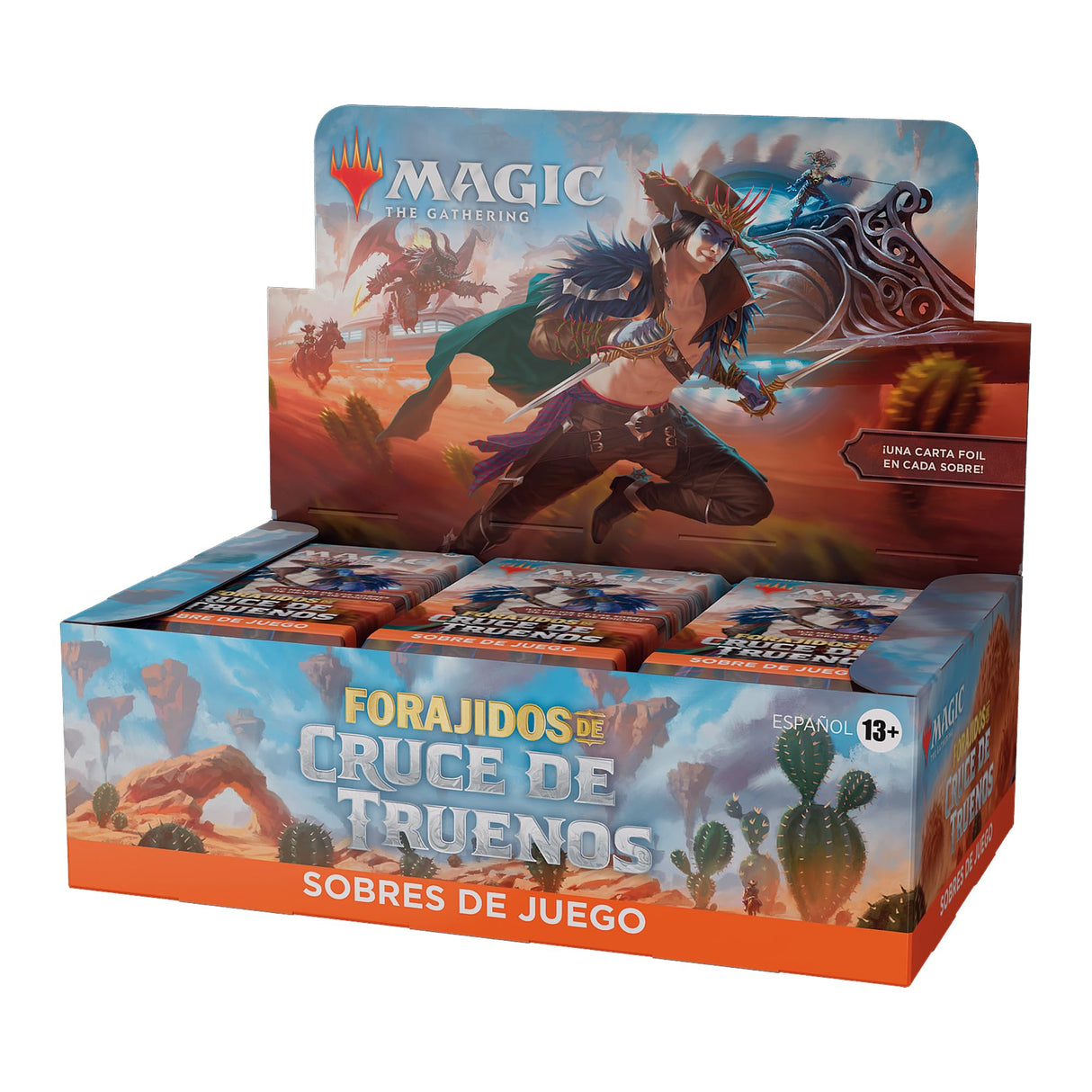 Caja de sobres de juego de Forajidos de Cruce de Truenos, de Magic: The Gathering - 36 sobres (504 cartas de Magic) (Versión en Español)