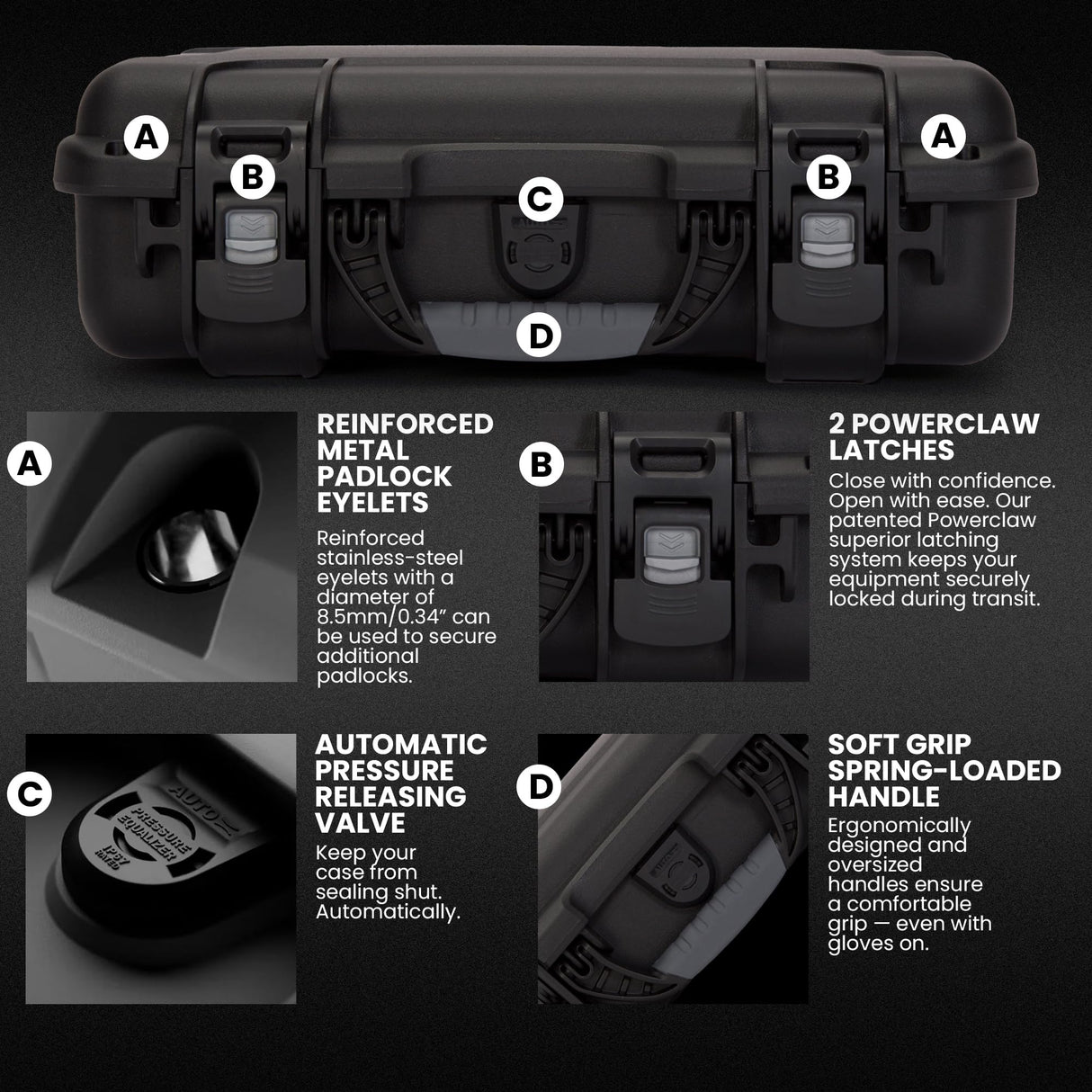 Nanuk 910 - Carcasa rígida Impermeable con Inserto de Espuma, Color Negro