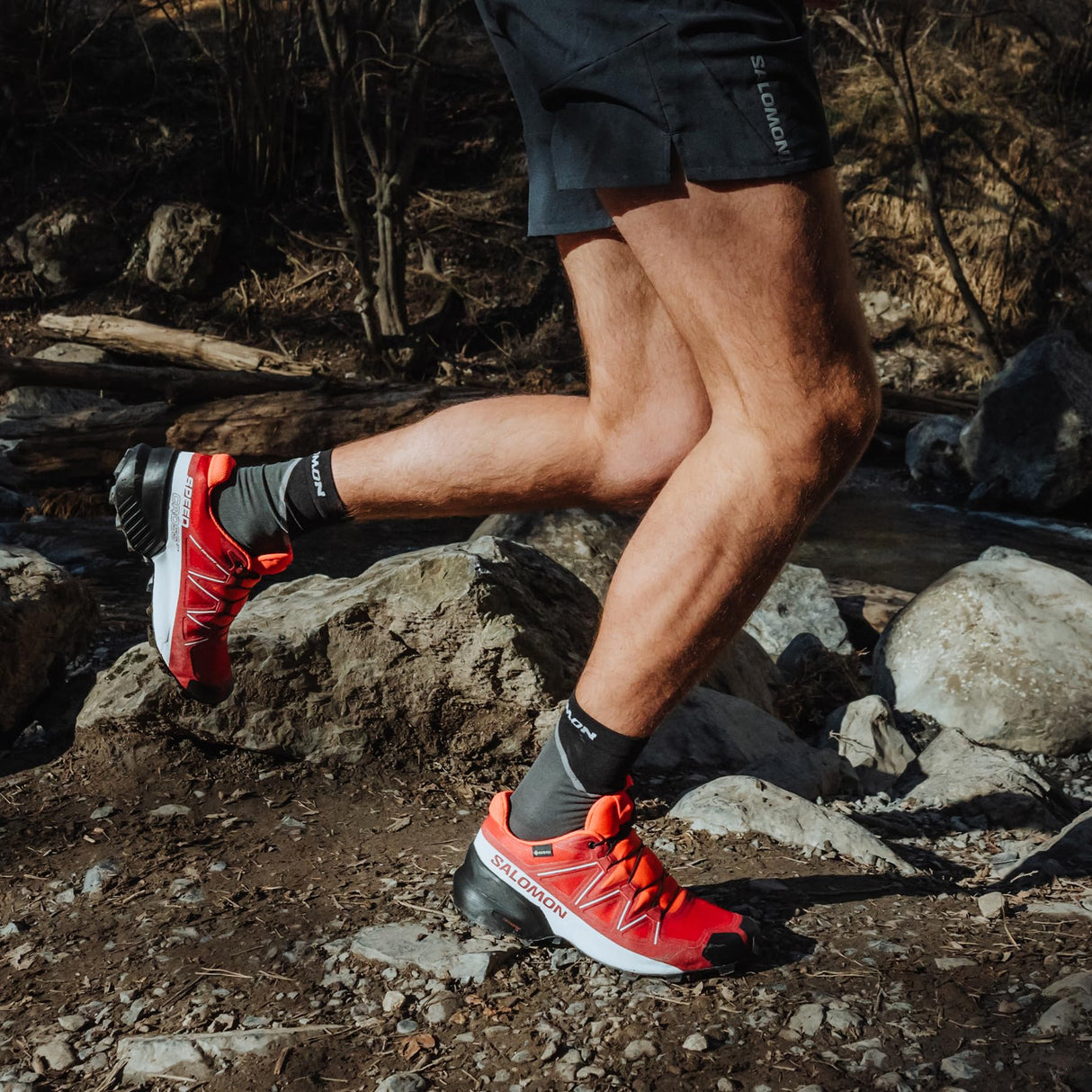 SALOMON Speedcross Gore-tex, Zapatillas de Trail Running Hombre, Red Dahlia White Black, 42 2/3 EU