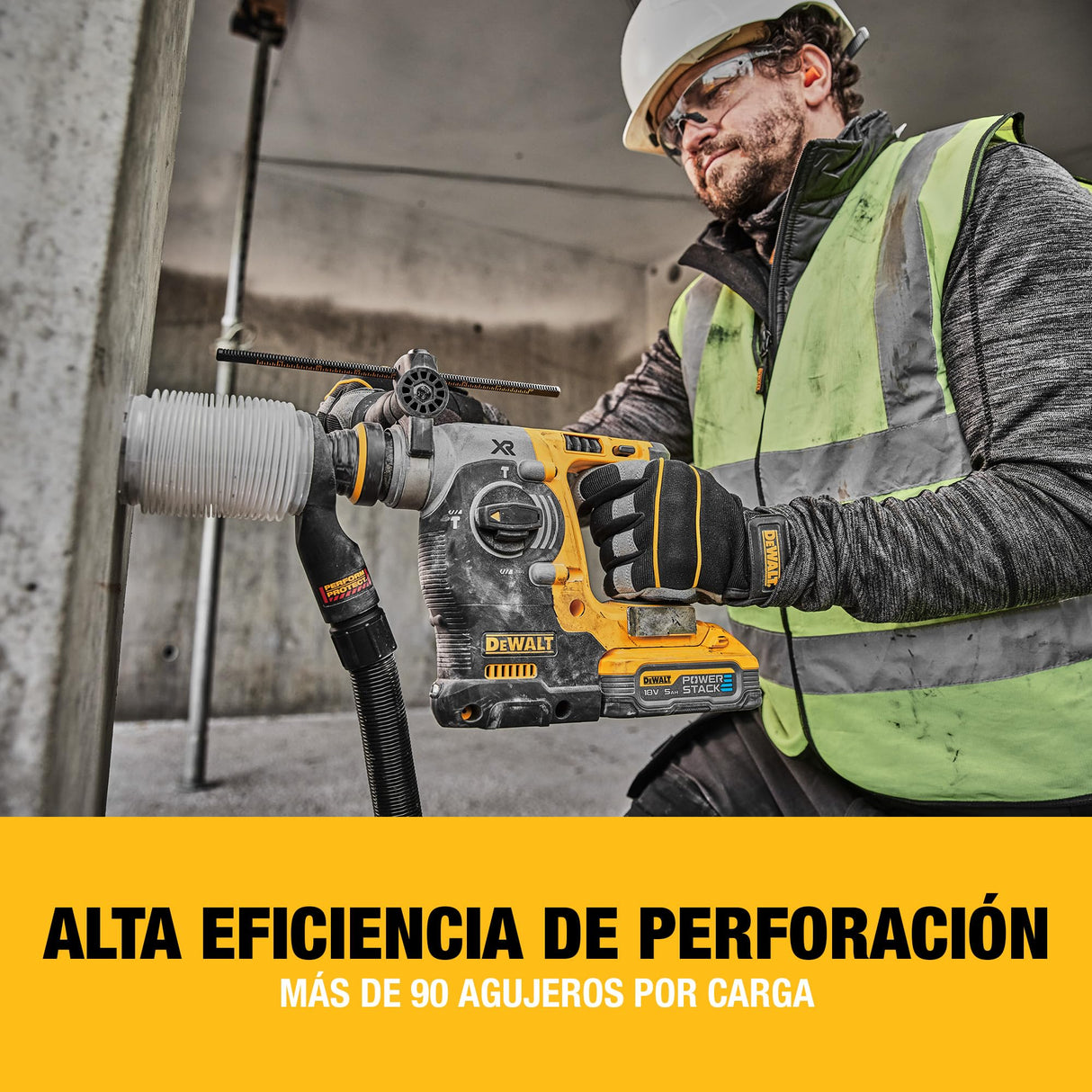 DEWALT Taladro Percutor Sin Escobillas SDS-Plus XR 18V de 24mm, No incluye Batería ni Cargador, DCH273N-XJ