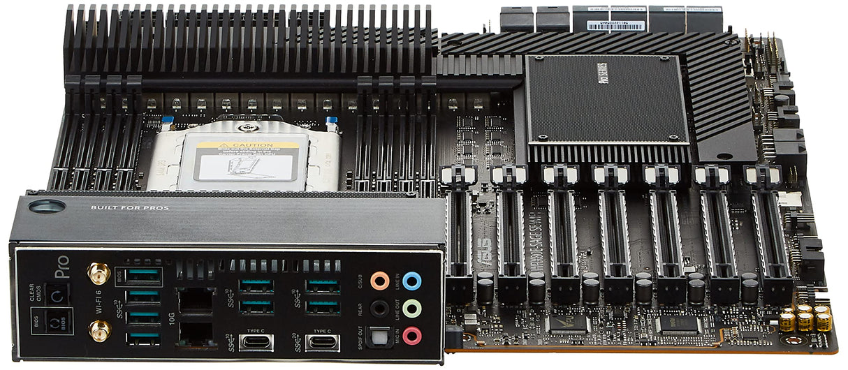 ASUS Pro WS WRX80E-SAGE SE WiFi - Placa Base ATX Workstation (AMD WRX80 Ryzen Threadripper Pro, Dos LAN 10 G, Siete PCIe 4.0 x16, Tres M.2 PCIe 4.0, ASMB9-iKVM, Dos U.2, 16 etapas de alimentación)