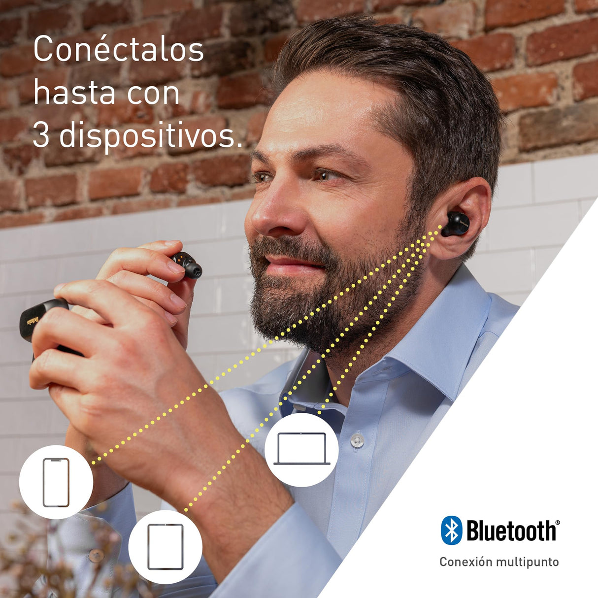 Technics EAH-AZ100E-K Auriculares Inalámbricos con Cancelación De Ruido, Bluetooth Multipunto, Voice Focus AI, Cómodos Auriculares Internos, Color Negro