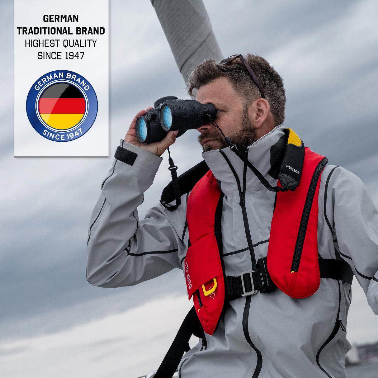 STEINER Prismáticos Marinos Navigator Autobright 7x50c: reducción del deslumbramiento del Agua y el Sol, brújula estabilizada HD, óptica de Calidad Alemana, Deportes acuáticos
