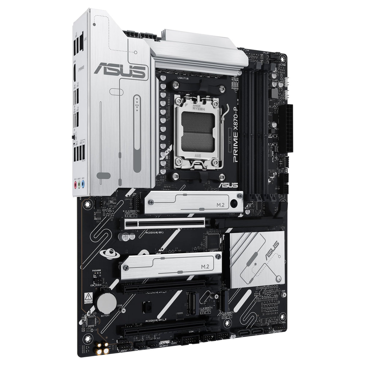 ASUS Prime X870-P - Placa Base AMD ATX, 14+2+1(80A) etapas de alimentación, PCIe 5.0 x16 Compatible con GPU de última generación, 4X M.2, DDR5, PCIe Q-Release