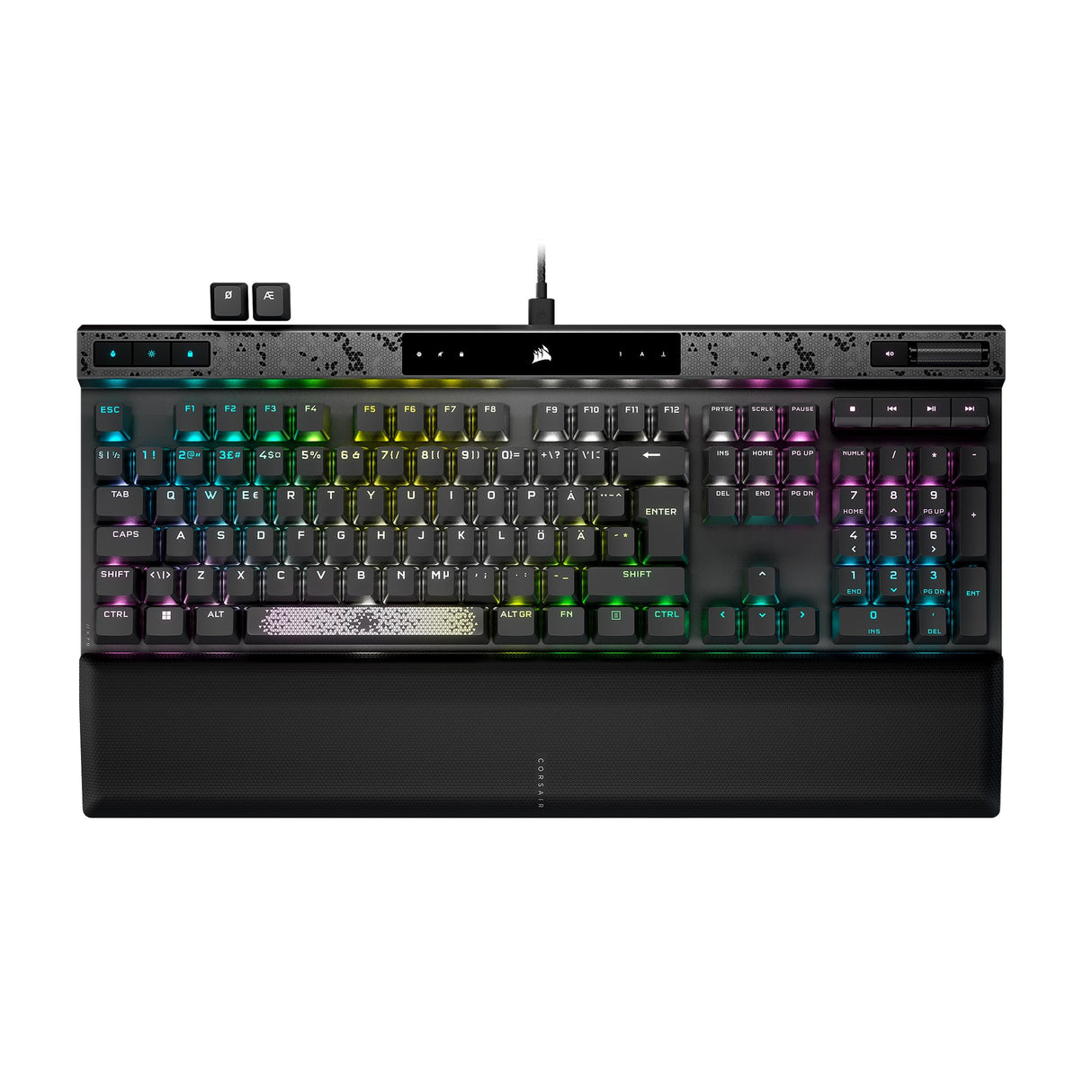 Corsair K70 MAX RGB Teclado Magnético Mecánico para Juegos - Interruptor MGX con Activación Ajustable - Modo de Disparo rápido - Teclas PBT de Doble Disparo - Diseño QWERTY ND - Gris Acero