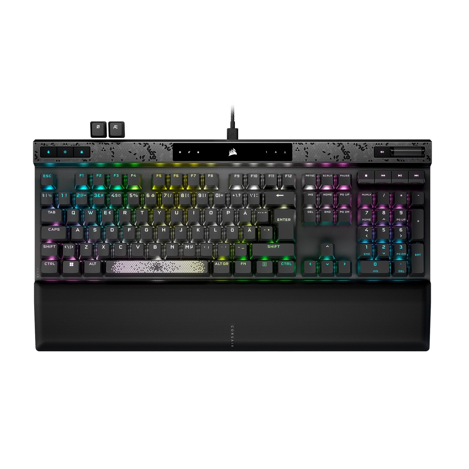 Corsair K70 MAX RGB Teclado Magnético Mecánico para Juegos - Interruptor MGX con Activación Ajustable - Modo de Disparo rápido - Teclas PBT de Doble Disparo - Diseño QWERTY ND - Gris Acero