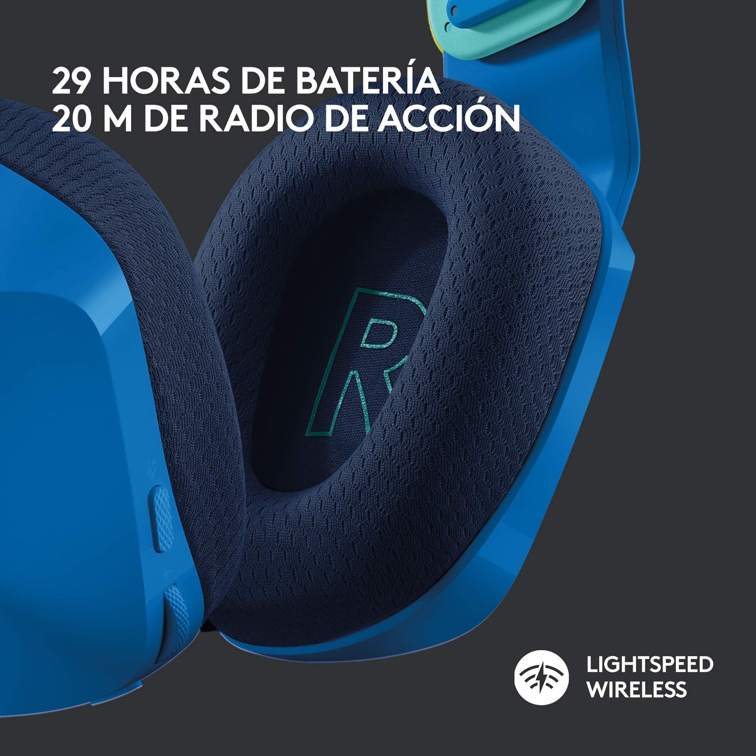 Logitech G733 LIGHTSPEED Auriculares con Micrófono Inalámbricos para Gaming con Diadema con Suspensión, LIGHTSYNC RGB, Tecnología de Micrófono Blue VO!CE, Ligeros, 29h de Batería, PC, PS4, PS5, Azul