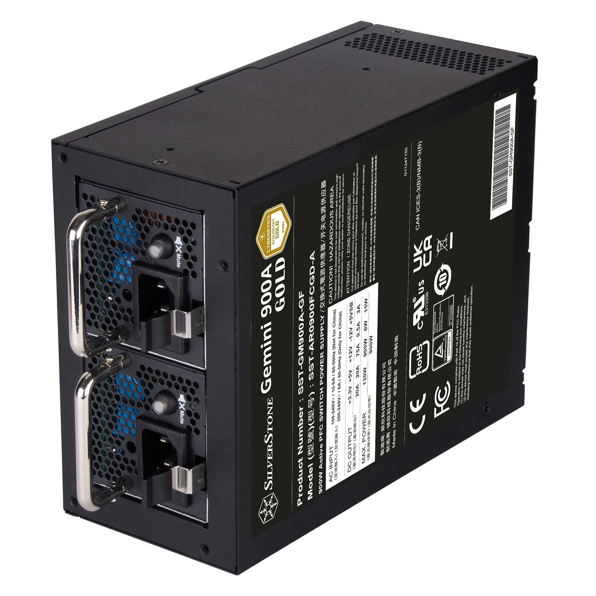 Silverstone SST-GM900A-GF, Fuente de alimentación ATX redundante Cybenetics Gold 900W