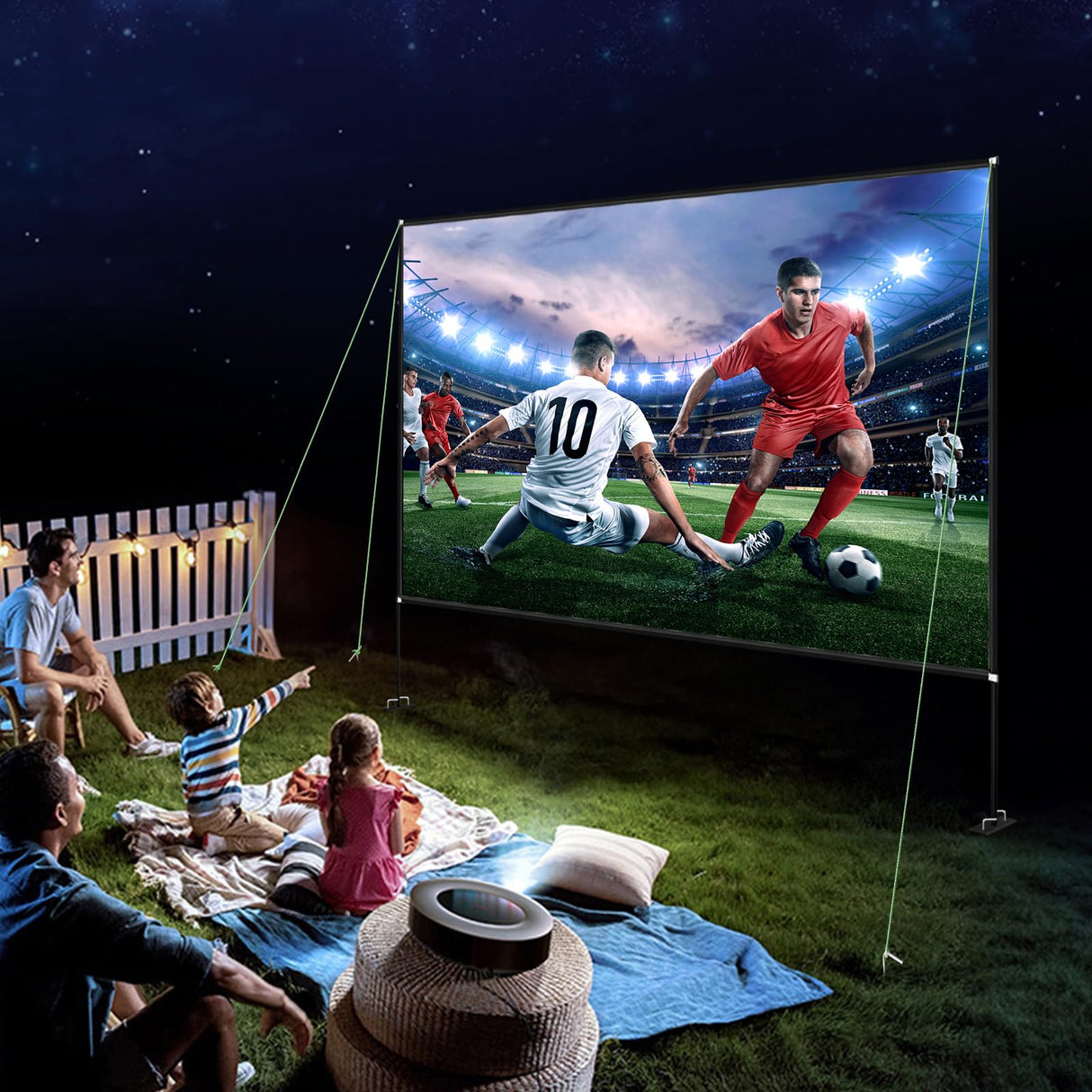 VEVOR Pantalla Proyector 381 cm Pantalla de Proyector con Soporte 347 x 202 cm HD 16:9 Pantalla de Proyección Móvil 160 Grados Pantalla Home Cinema de Tela Oxford 282,7 cm para Casa Oficina Patios