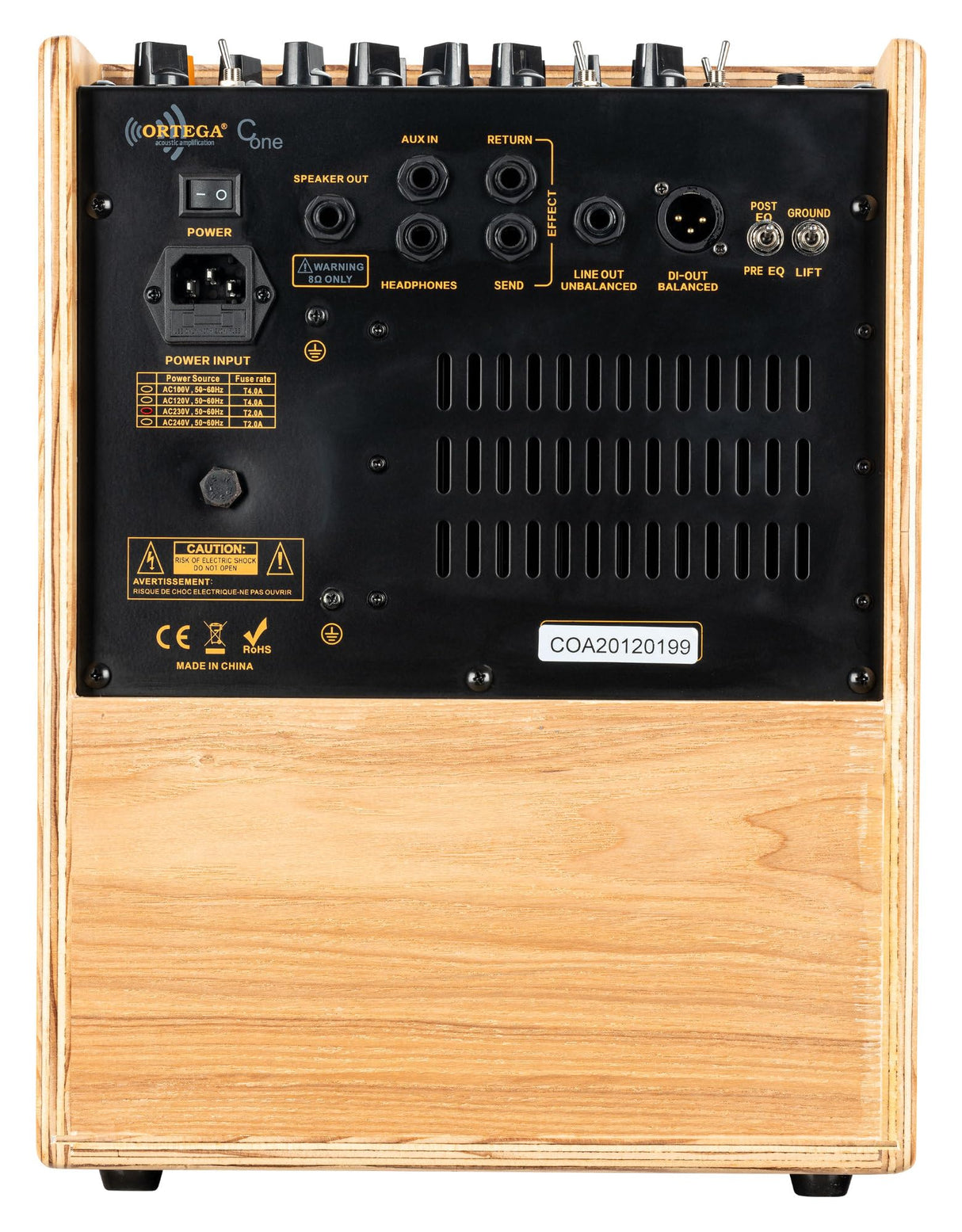 Ortega Guitars Amplificador de Guitarra - 100 W - Acoustic Combo - Accesorios de Instrumentos musicales, Natural (CONE-ASH)