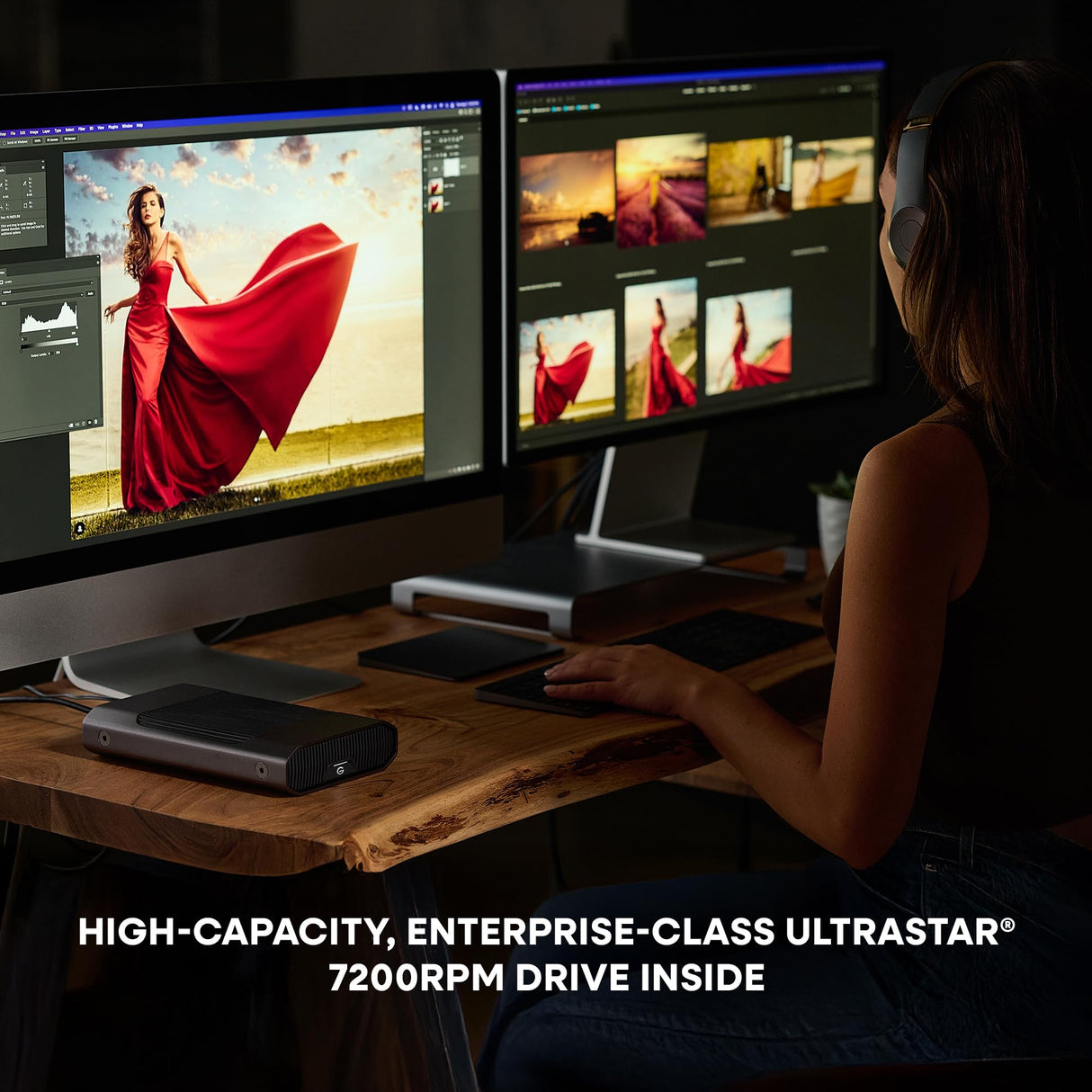 SanDisk Professional G-Drive 12TB Enterprise Class Desktop external Hard Drive, HDD up to 250 MB/s, USB-C (5Gbps), USB-C (USB 3.2 Gen 2), 7200 RPM Ultrastar, fast backup, Premium, Industrial enclosure