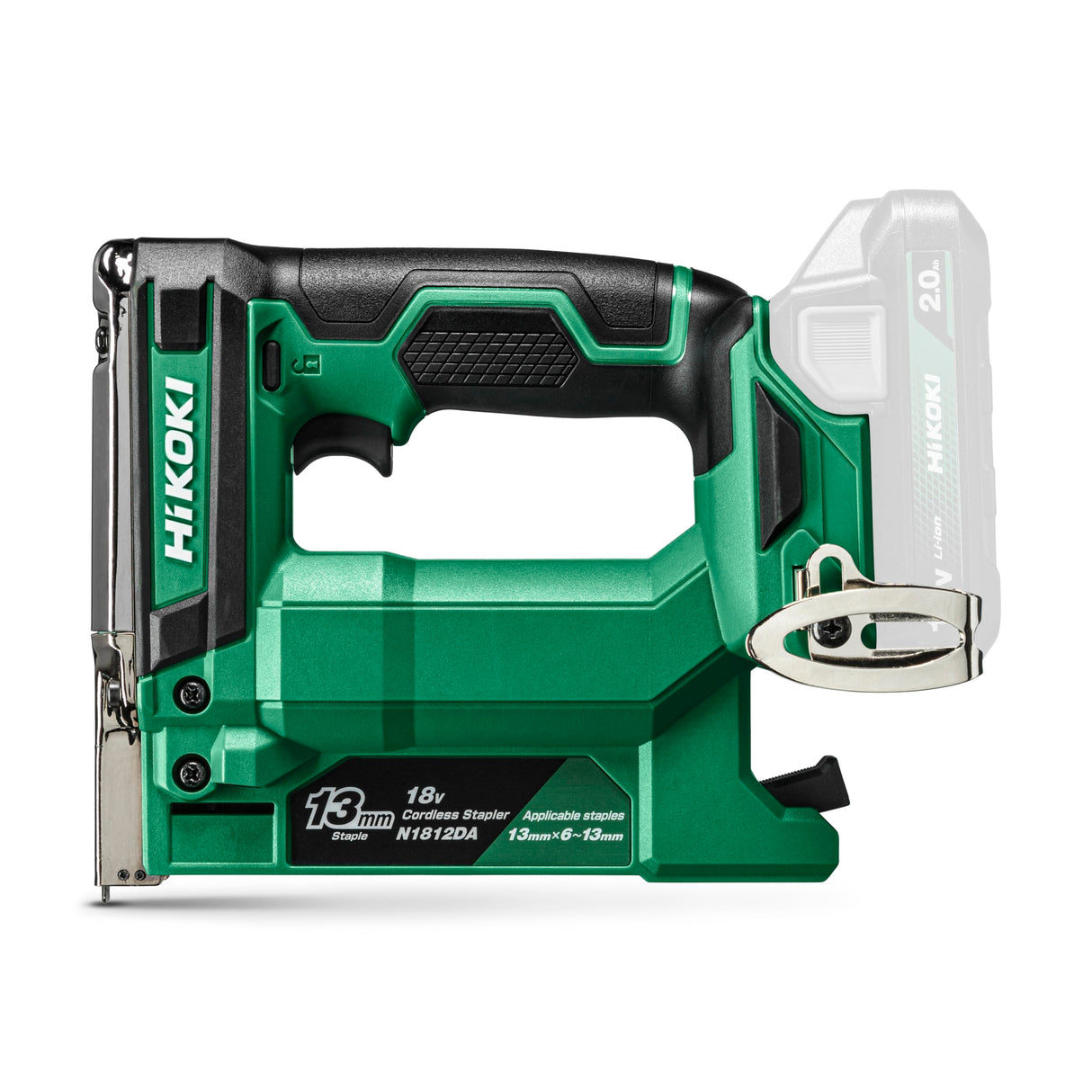HiKOKI Grapadora inalámbrica - 18 V, 6-13 mm, cargador de 150 grapas - Li-Ion - Luz LED, disparo rápido, bloqueo de disparo en seco, resistente al polvo, mango ergonómico - Ligero y compacto