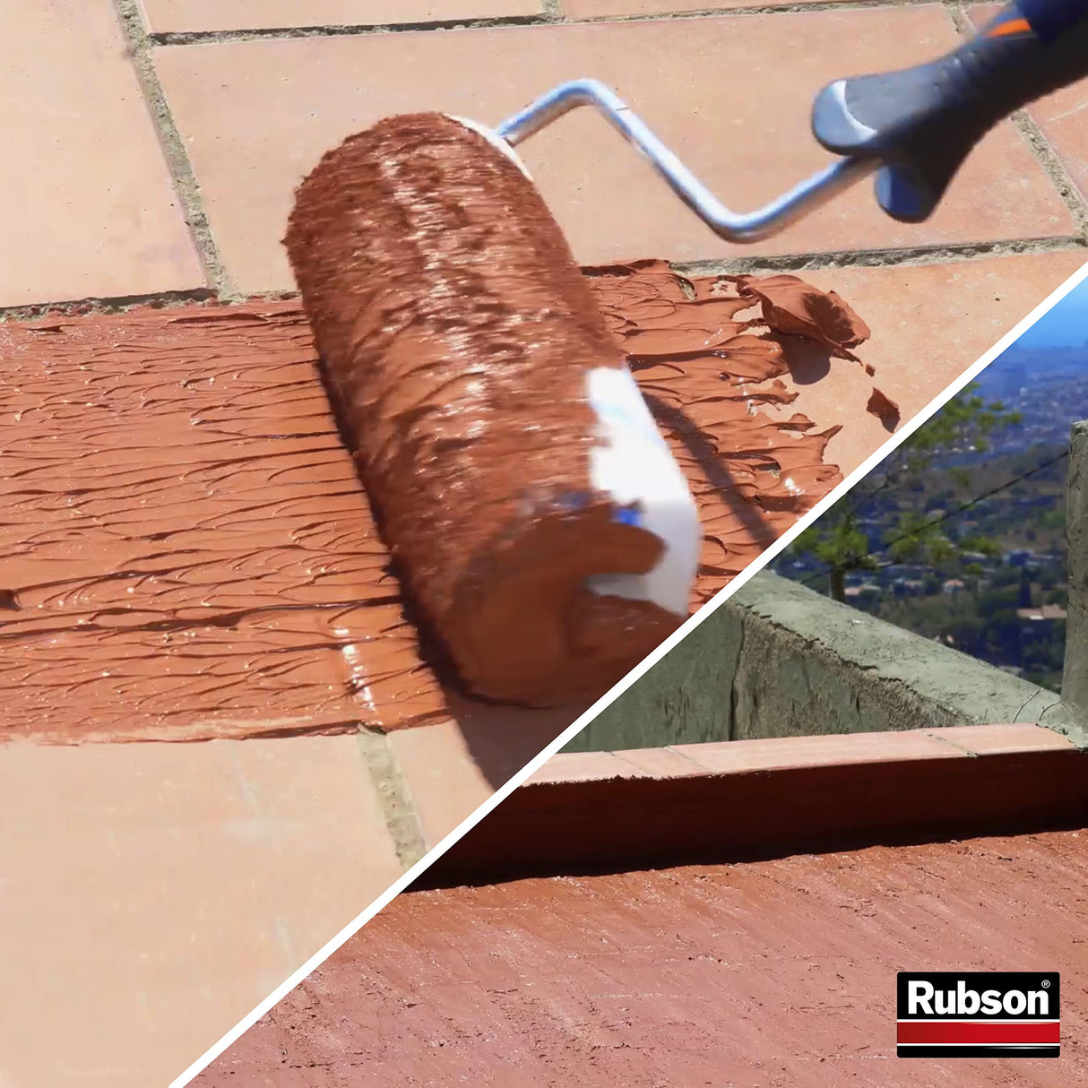 Rubson Aquablock SL3000 Silicona Líquida teja, impermeabilizante líquido para prevenir y reparar goteras y humedades, silicona elástica con tecnología Silicotec, 1 x 25 kg