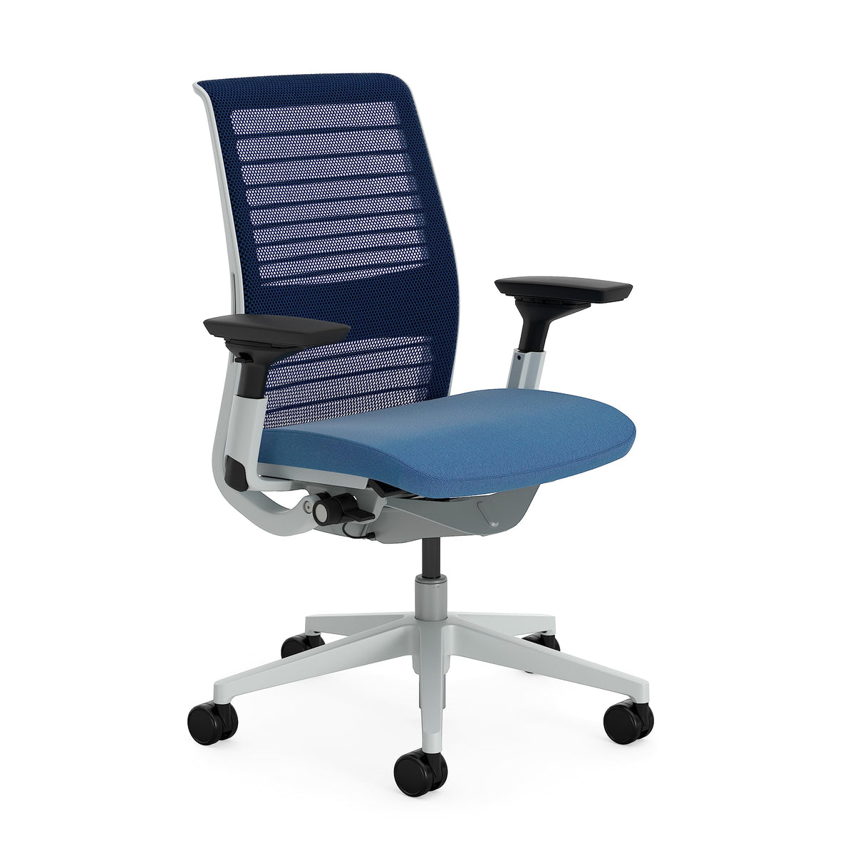 Steelcase Think, silla de oficina ergonómica con respaldo de malla, sujeción lumbar regulable en altura y brazos regulables Cobalto