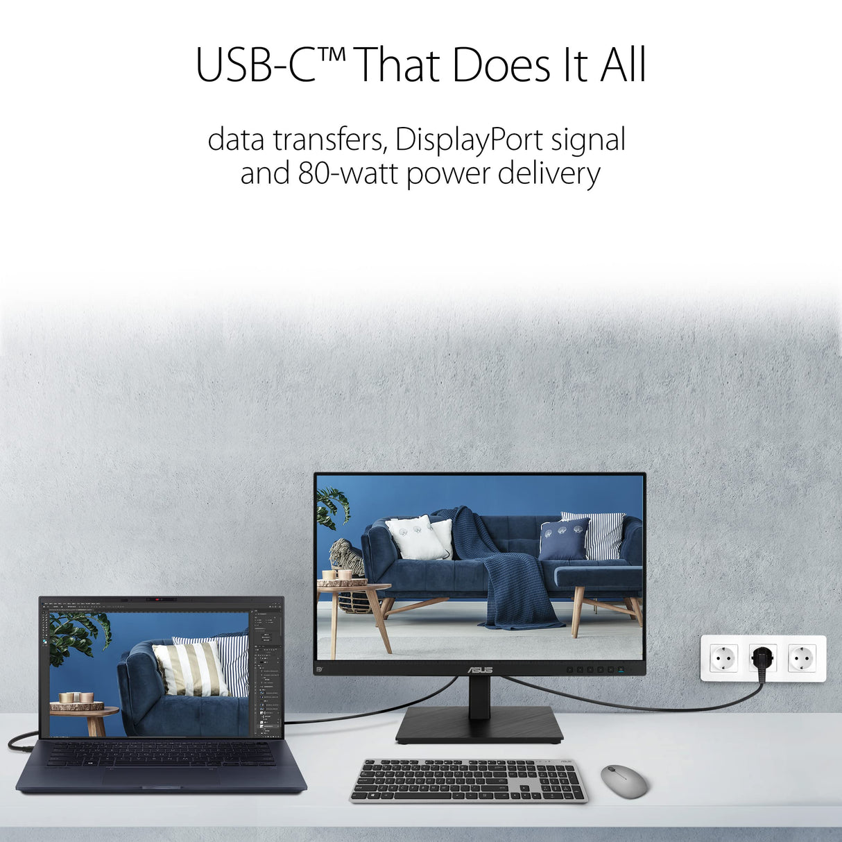 ASUS BE24ECSBT - Monitor Multitáctil de 24 Pulgadas, FHD, Multitáctil de 10 Puntos, IPS, USB-C, HDMI, DisplayPort Daisy Chain, Soporte Ergonómico, Eye Care, Baja Luz Azul, Montable en Pared