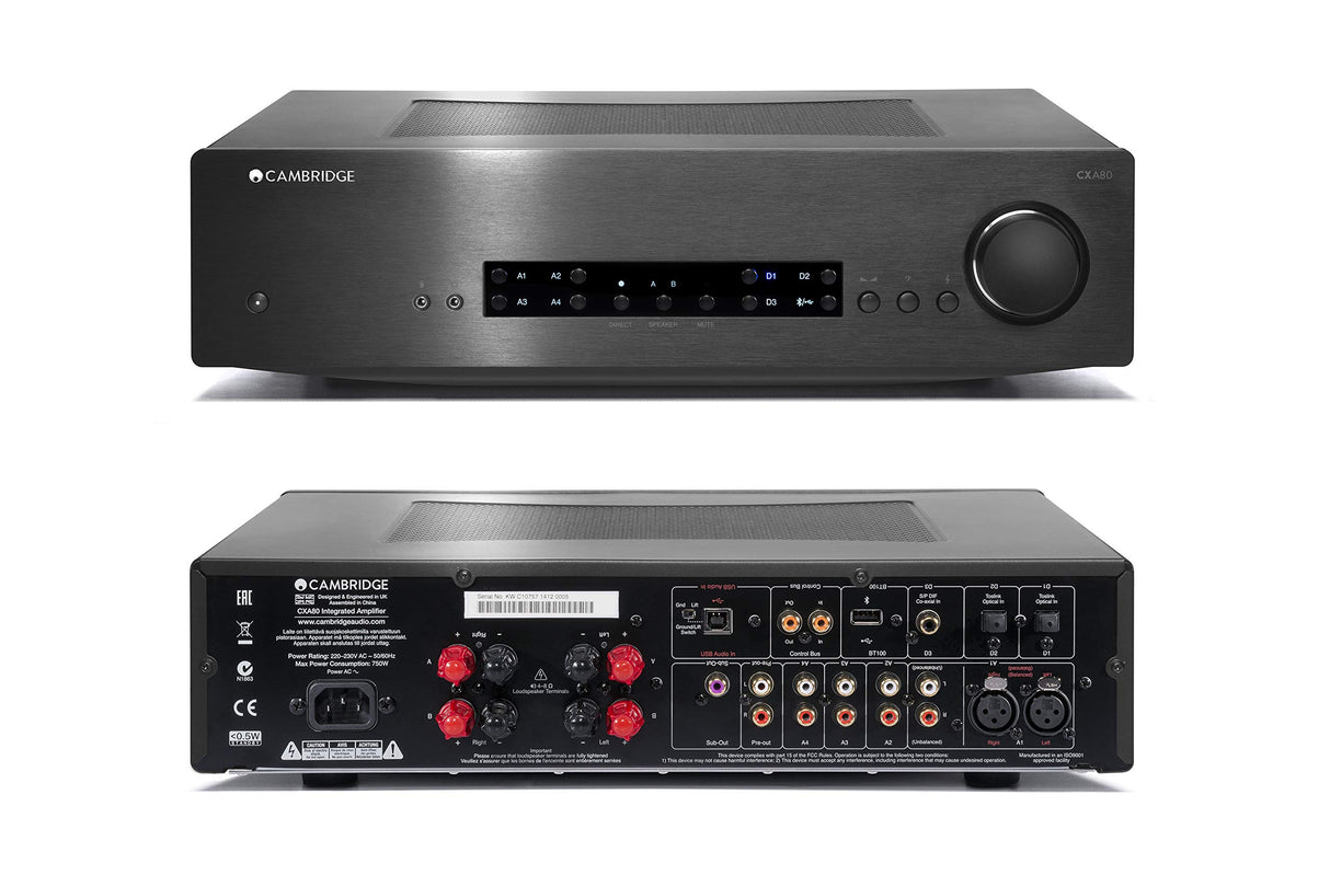 Cambridge Audio CXA80 - Amplificador integrado de 80 W, con DAC integrado (negro)