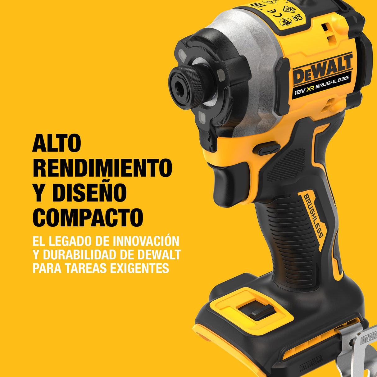 DEWALT 18V XR Atornillador de Impacto Compacto sin Escobillas, Unidad sin Batería, DCF850N-XJ