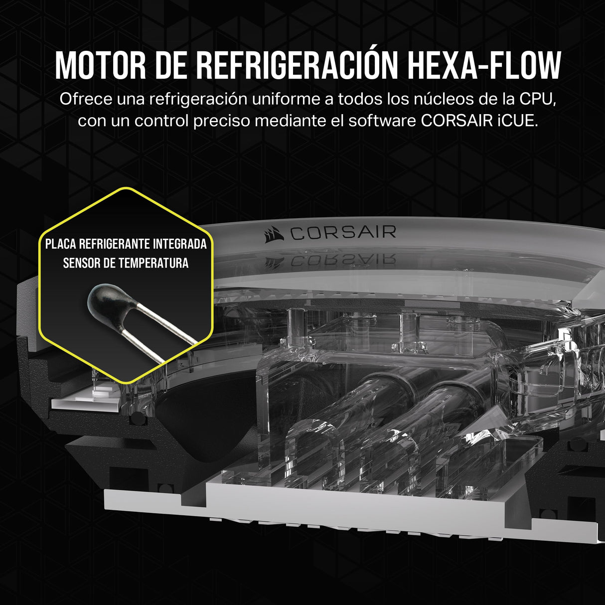 CORSAIR iCUE Link XC7 RGB Elite Bloque de Refrigeración para CPU - Cámara de Flujo Transparente – 24 LED RGB - Compatible con Intel LGA 1700, AMD AM5 y Versiones anteriores - Gris Sigiloso