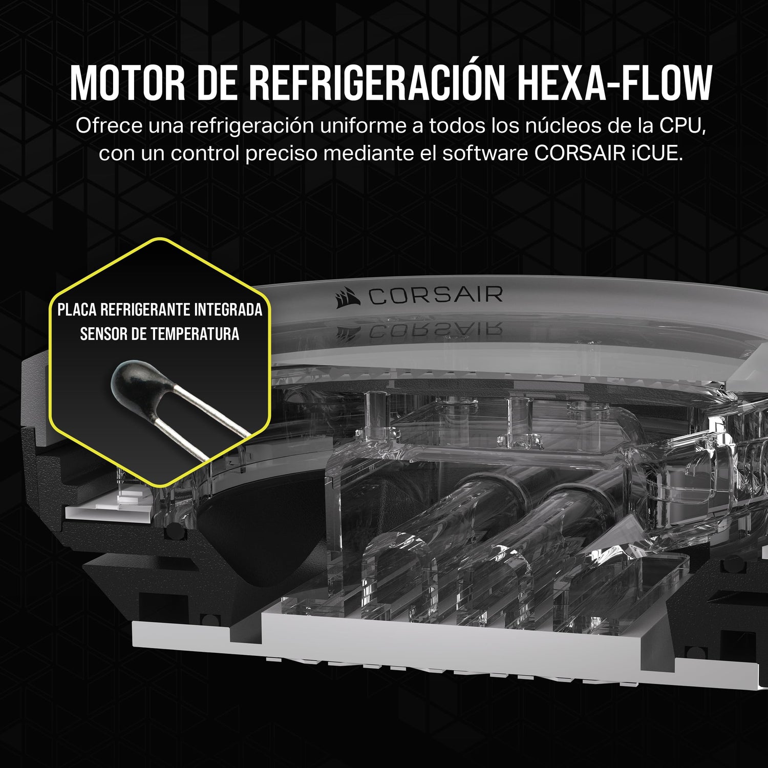 CORSAIR iCUE Link XC7 RGB Elite Bloque de Refrigeración para CPU - Cámara de Flujo Transparente – 24 LED RGB - Compatible con Intel LGA 1700, AMD AM5 y Versiones anteriores - Gris Sigiloso