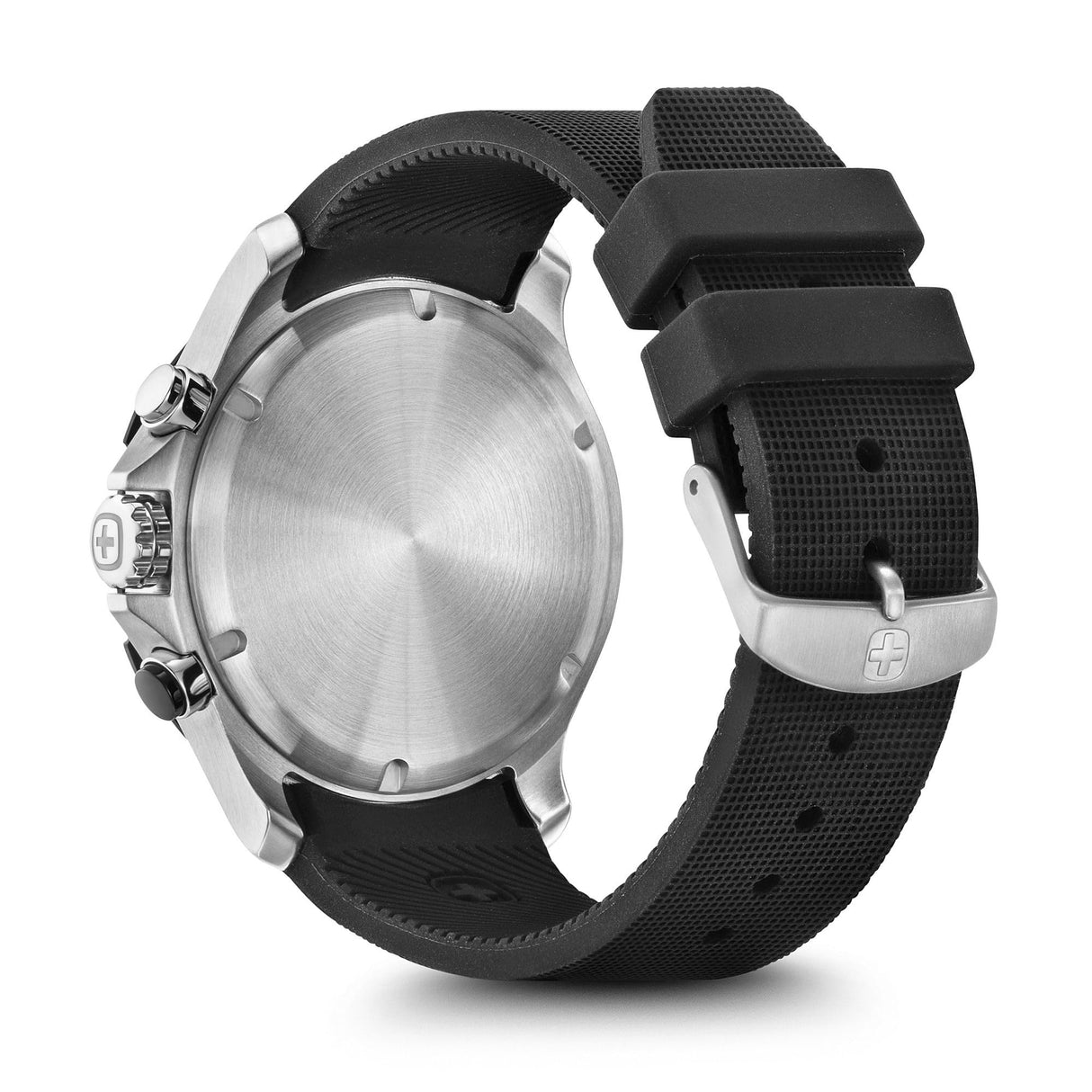 Wenger Relojes Hombre Seaforce Cronografo Ø 43mm, Suizos, Cuarzo, Impermeable 200m, Silicona Pulsera, Negro/Blanco, 01.0643.118